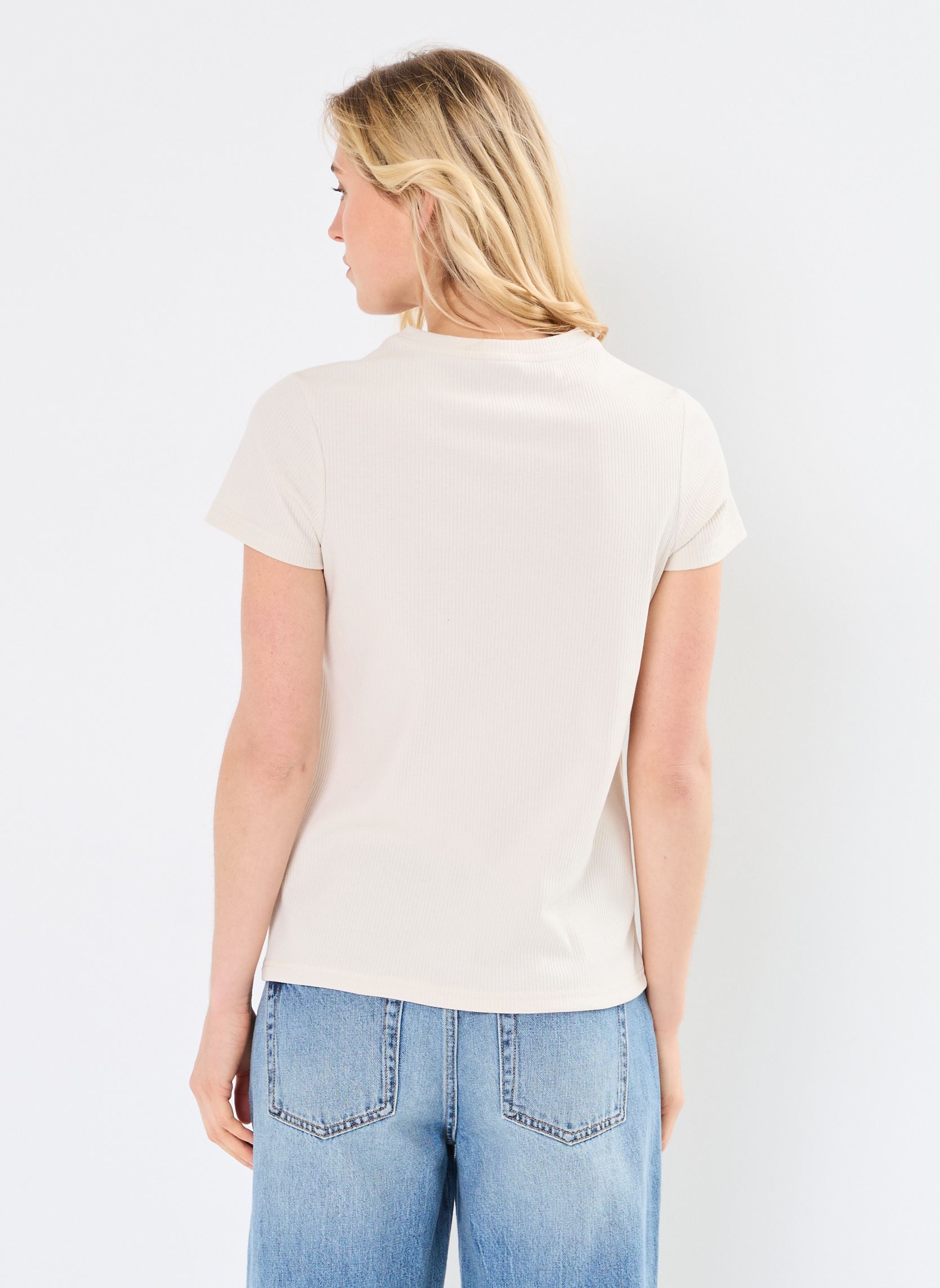 Kurzarm-T-Shirts ESS ELEVATED Rib Tee damen beige Puma Kurzarm-T-Shirts ESS ELEVATED Rib Tee damen beige ALPINE SNOW