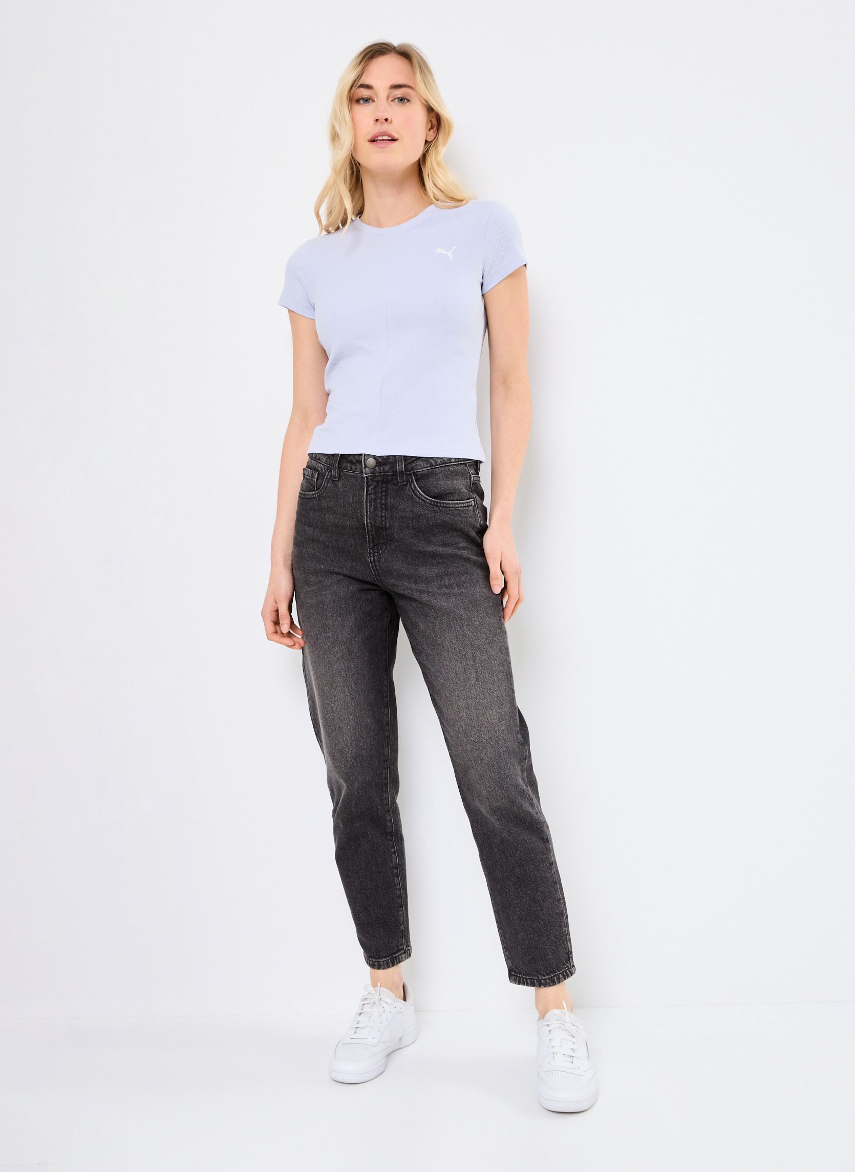 T-shirts met korte mouwen WARDROBE ESS Ribbed Slim Tee dames wit Puma T-shirts met korte mouwen WARDROBE ESS Ribbed Slim Tee dames wit Cool Weather