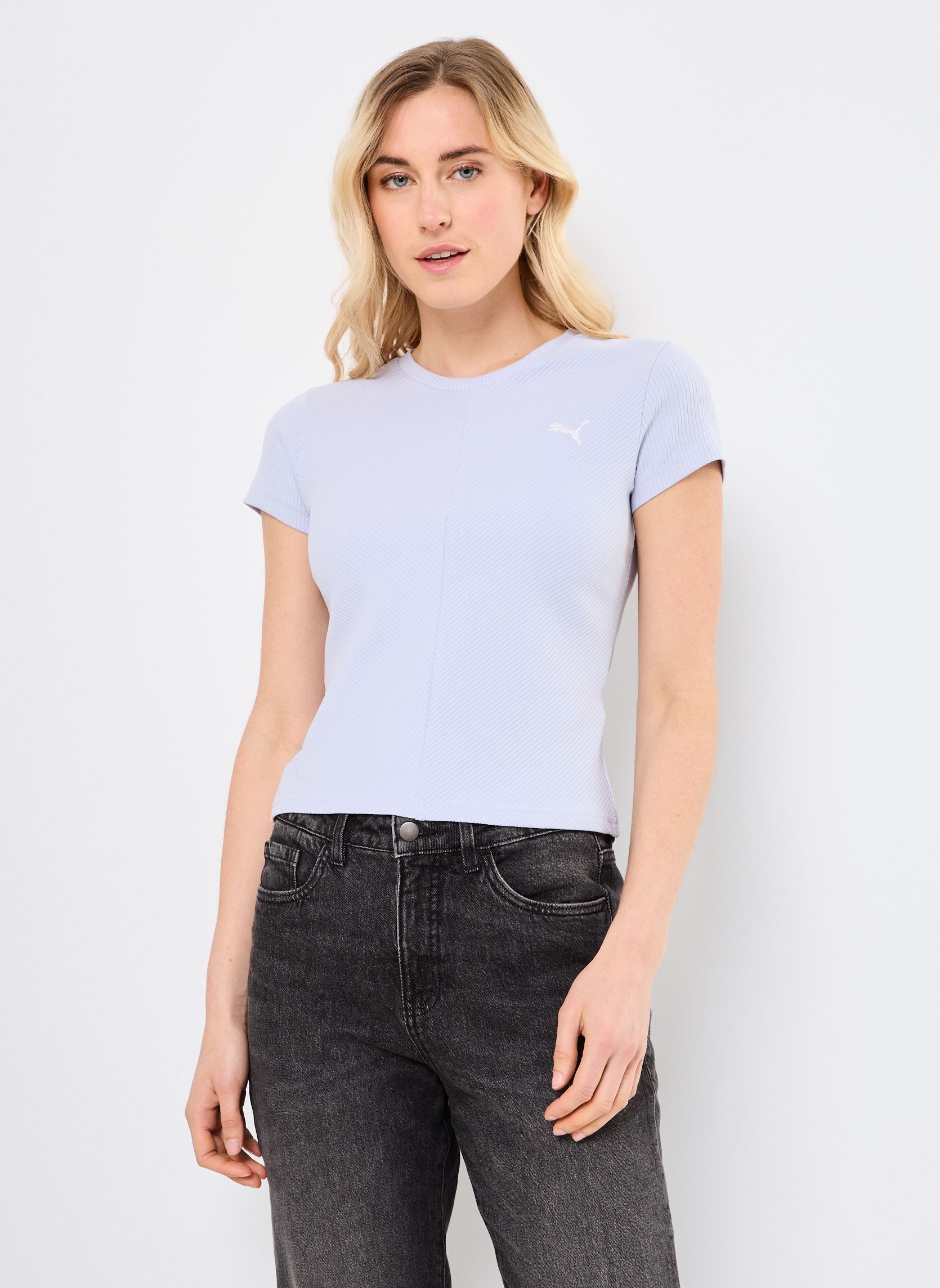 Vêtements Puma WARDROBE ESS Ribbed Slim Tee pour Accessoires