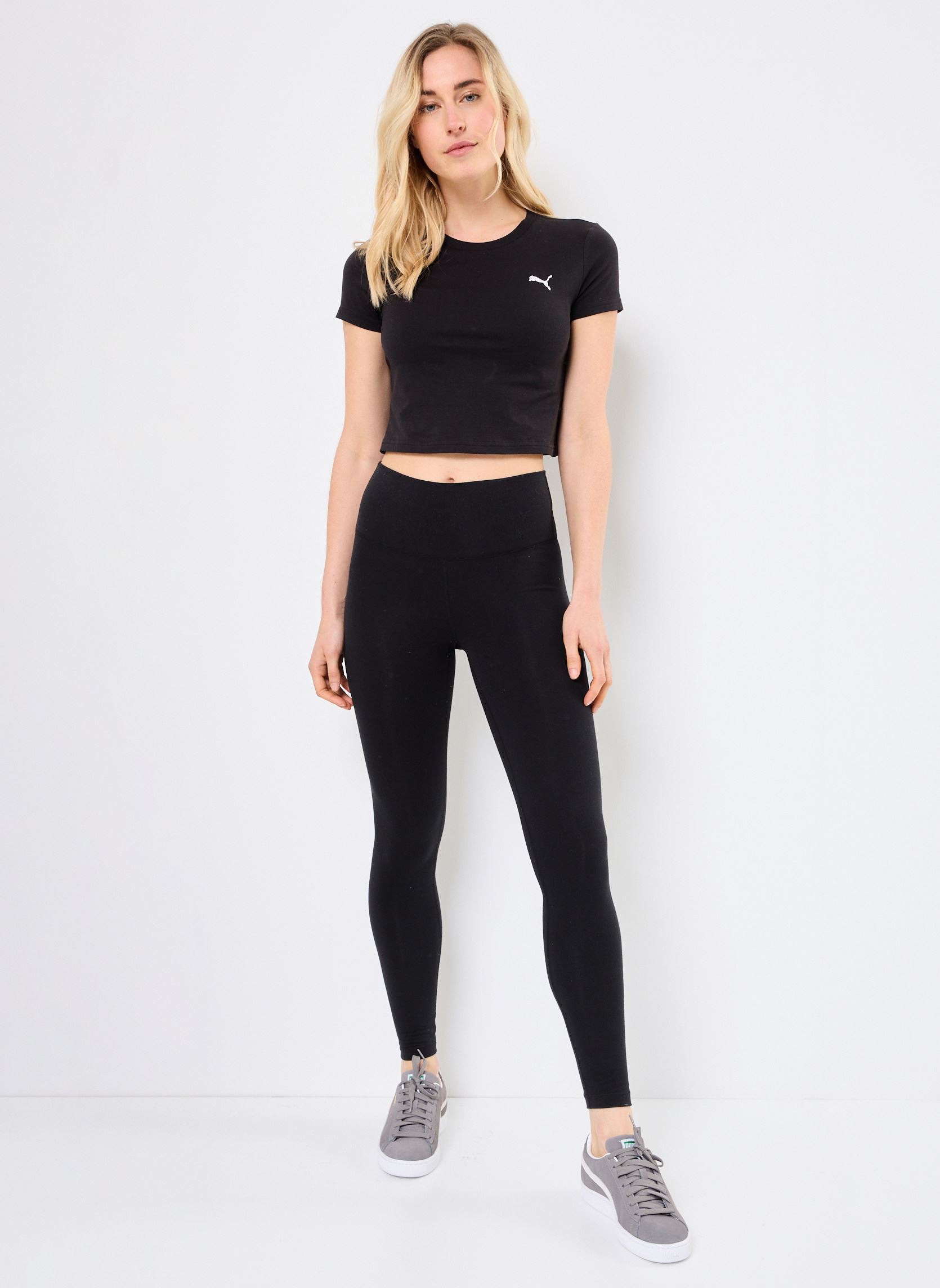 Tee-shirts manches courtes WARDROBE ESS Baby Tee femme noir Puma Tee-shirts manches courtes WARDROBE ESS Baby Tee femme noir Puma Black