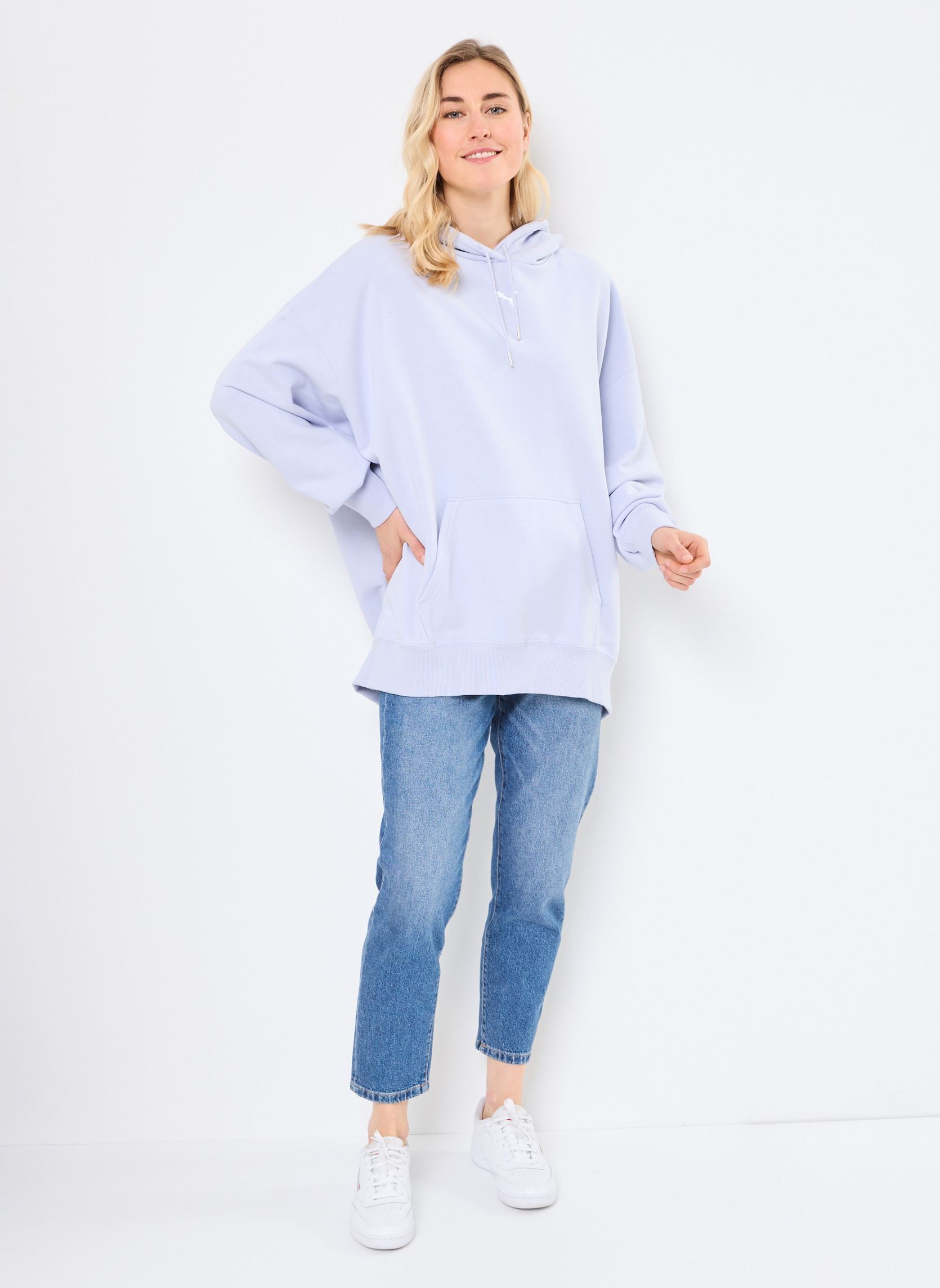 Sweater WARDROBE ESS Over-Oversized Hoodie TR dames blauw Puma Sweater WARDROBE ESS Over-Oversized Hoodie TR dames blauw COOL WEATHER