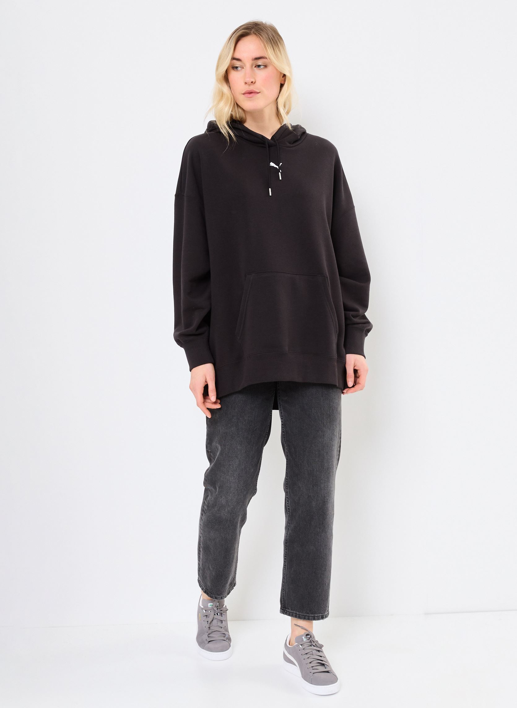 Sweater WARDROBE ESS Over-Oversized Hoodie TR dames zwart Puma Sweater WARDROBE ESS Over-Oversized Hoodie TR dames zwart PUMA BLACK