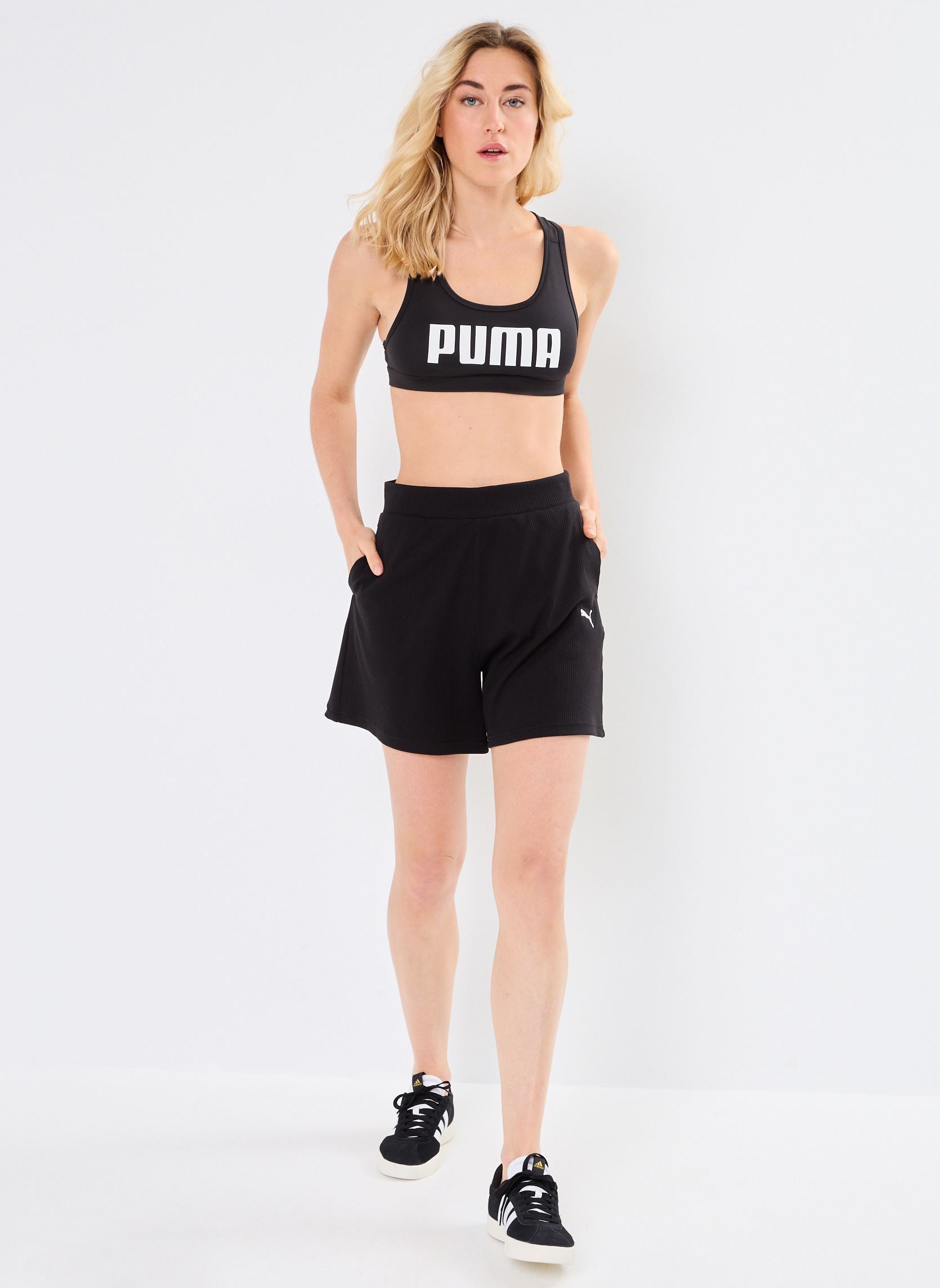 Brassières de Sport 4KEEPS Bra femme noir Puma Brassières de Sport 4KEEPS Bra femme noir Puma Black-White PUMA