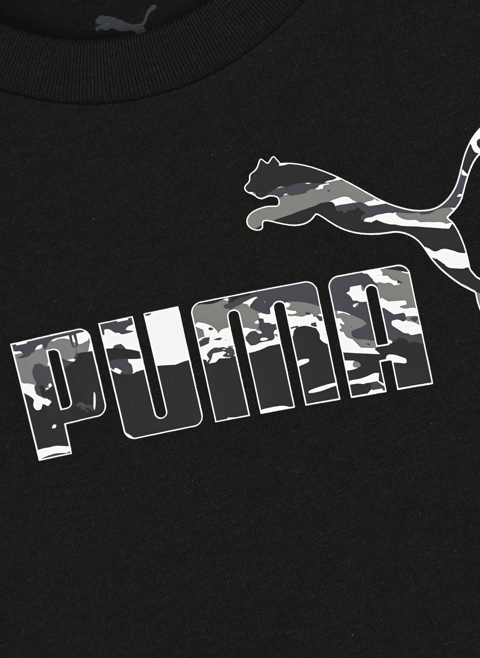 Tee-shirts manches courtes ESS CAMO Tee B garçon noir Puma Tee-shirts manches courtes ESS CAMO Tee B garçon noir Puma Black