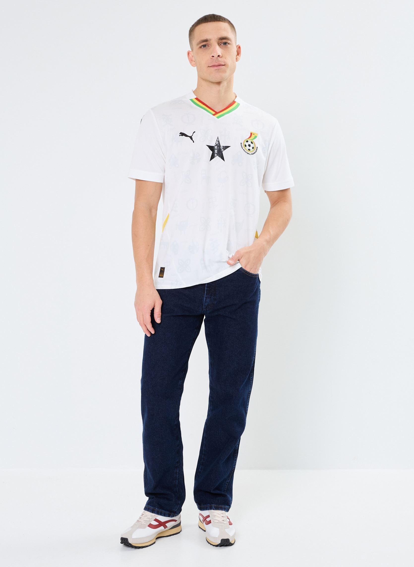 Tee-shirts manches courtes GFA Home Jersey Replica homme jaune Puma Tee-shirts manches courtes GFA Home Jersey Replica homme jaune PUMA White-Pelé Yellow