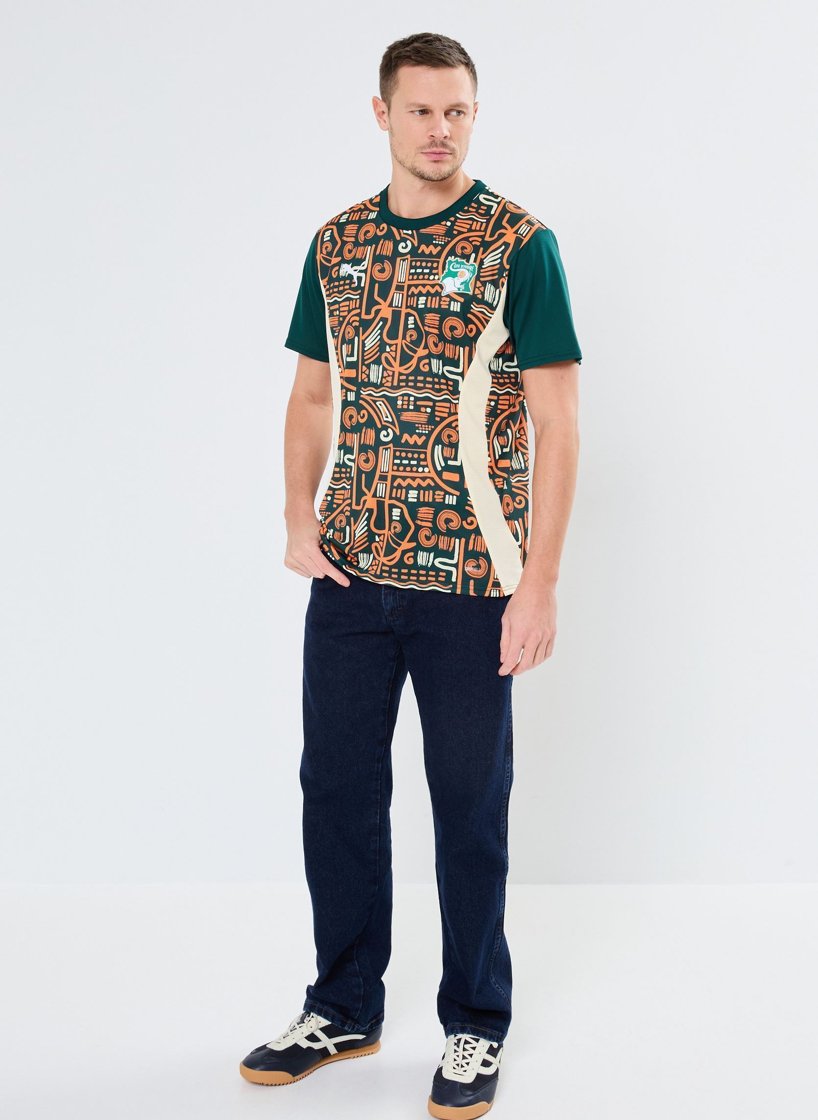 Kurzarm-T-Shirts FIF Prematch SS Jersey herren mehrfarbig Puma Kurzarm-T-Shirts FIF Prematch SS Jersey herren mehrfarbig Dark Myrtle-Rickie Orange