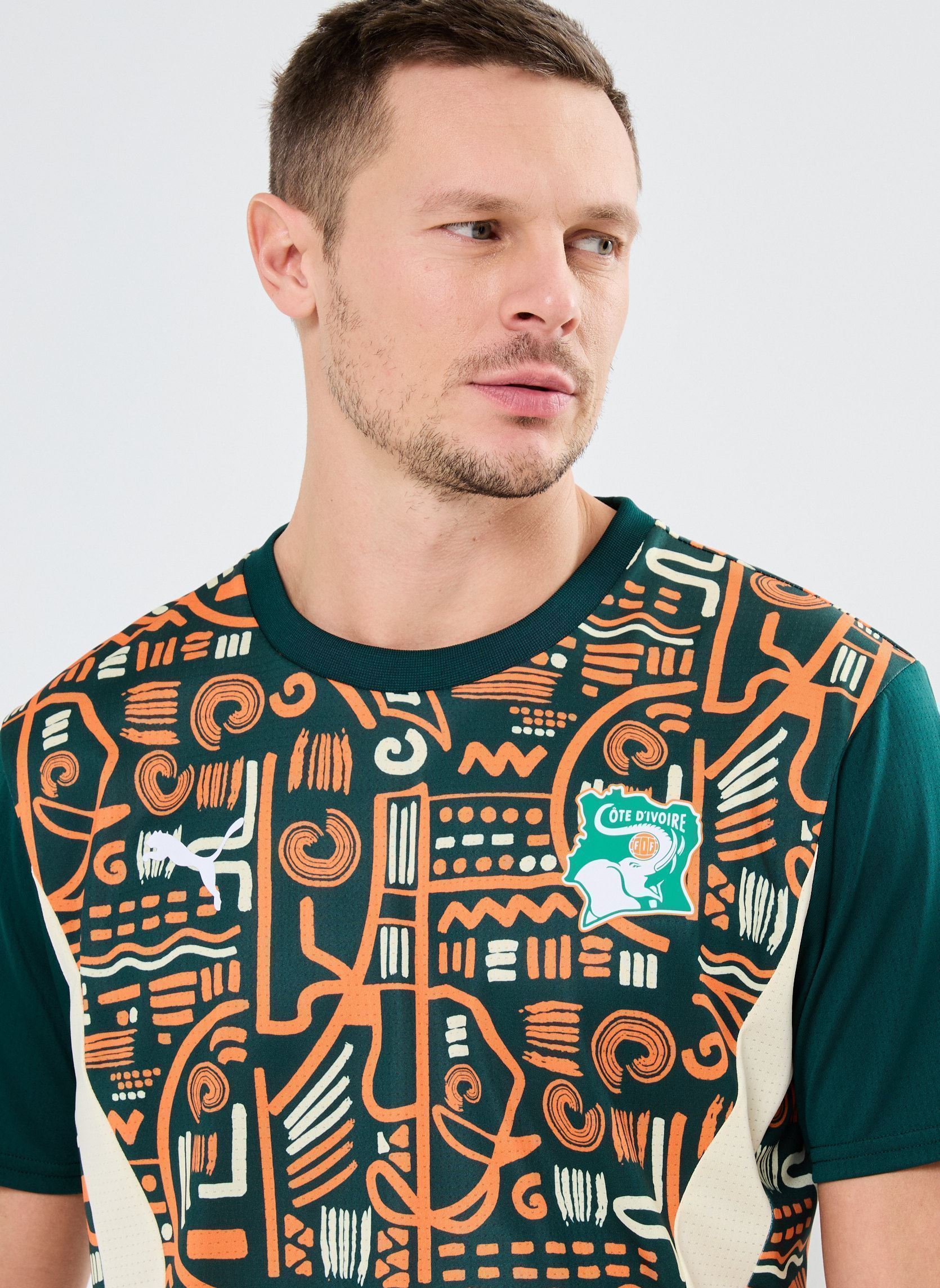 Kurzarm-T-Shirts FIF Prematch SS Jersey herren mehrfarbig Puma Kurzarm-T-Shirts FIF Prematch SS Jersey herren mehrfarbig Dark Myrtle-Rickie Orange