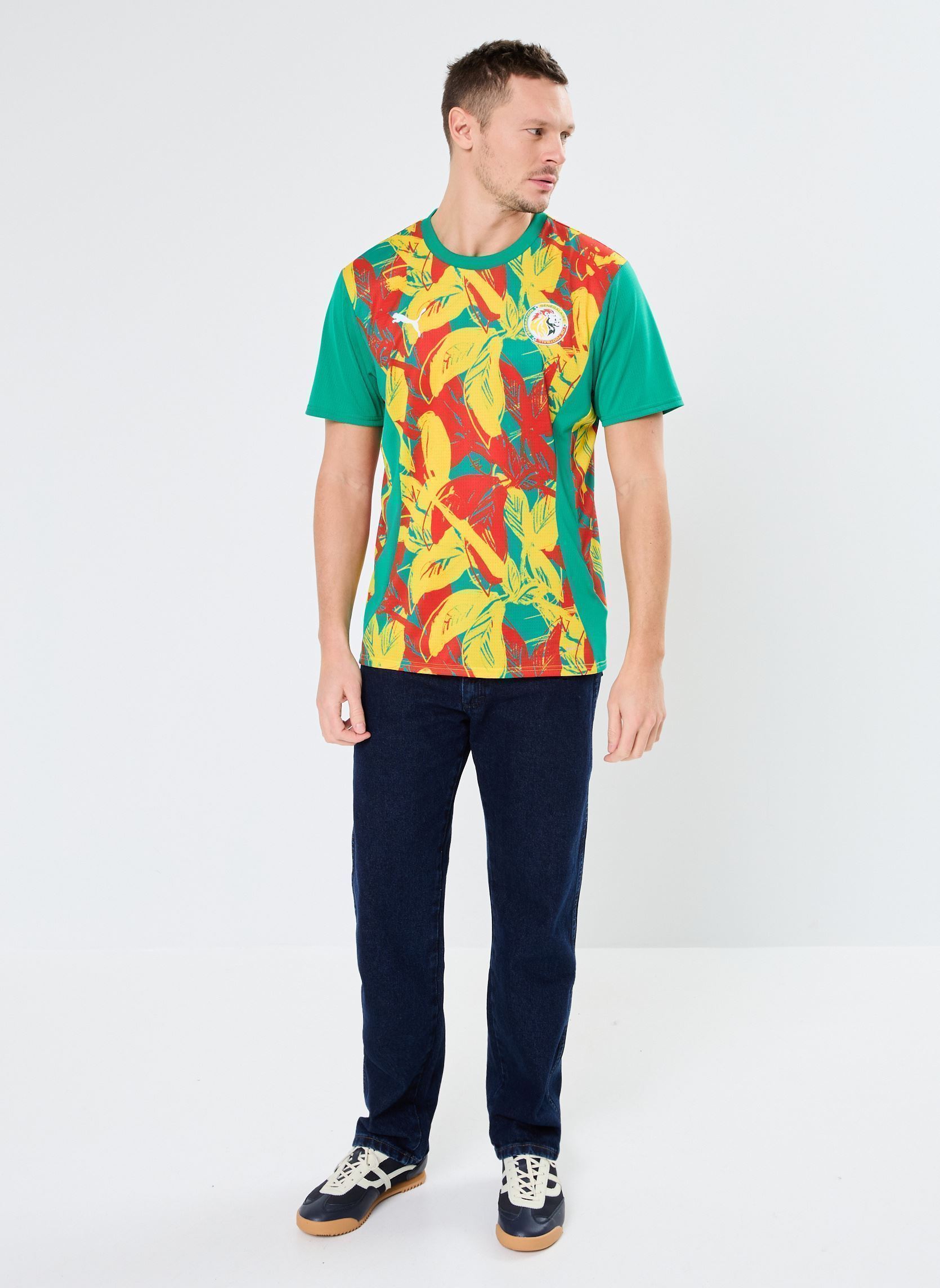 Tee-shirts manches courtes FSF Prematch SS Jersey homme multicolore Puma Tee-shirts manches courtes FSF Prematch SS Jersey homme multicolore Sport Green-Faster Yellow-PUMA
