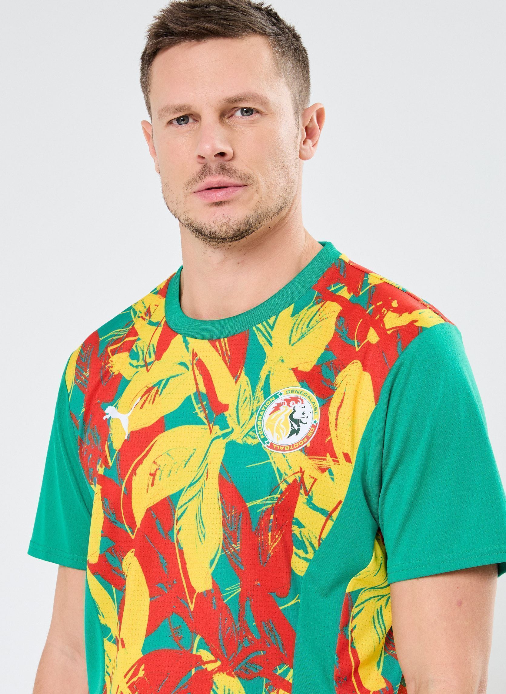 Tee-shirts manches courtes FSF Prematch SS Jersey homme multicolore Puma Tee-shirts manches courtes FSF Prematch SS Jersey homme multicolore Sport Green-Faster Yellow-PUMA