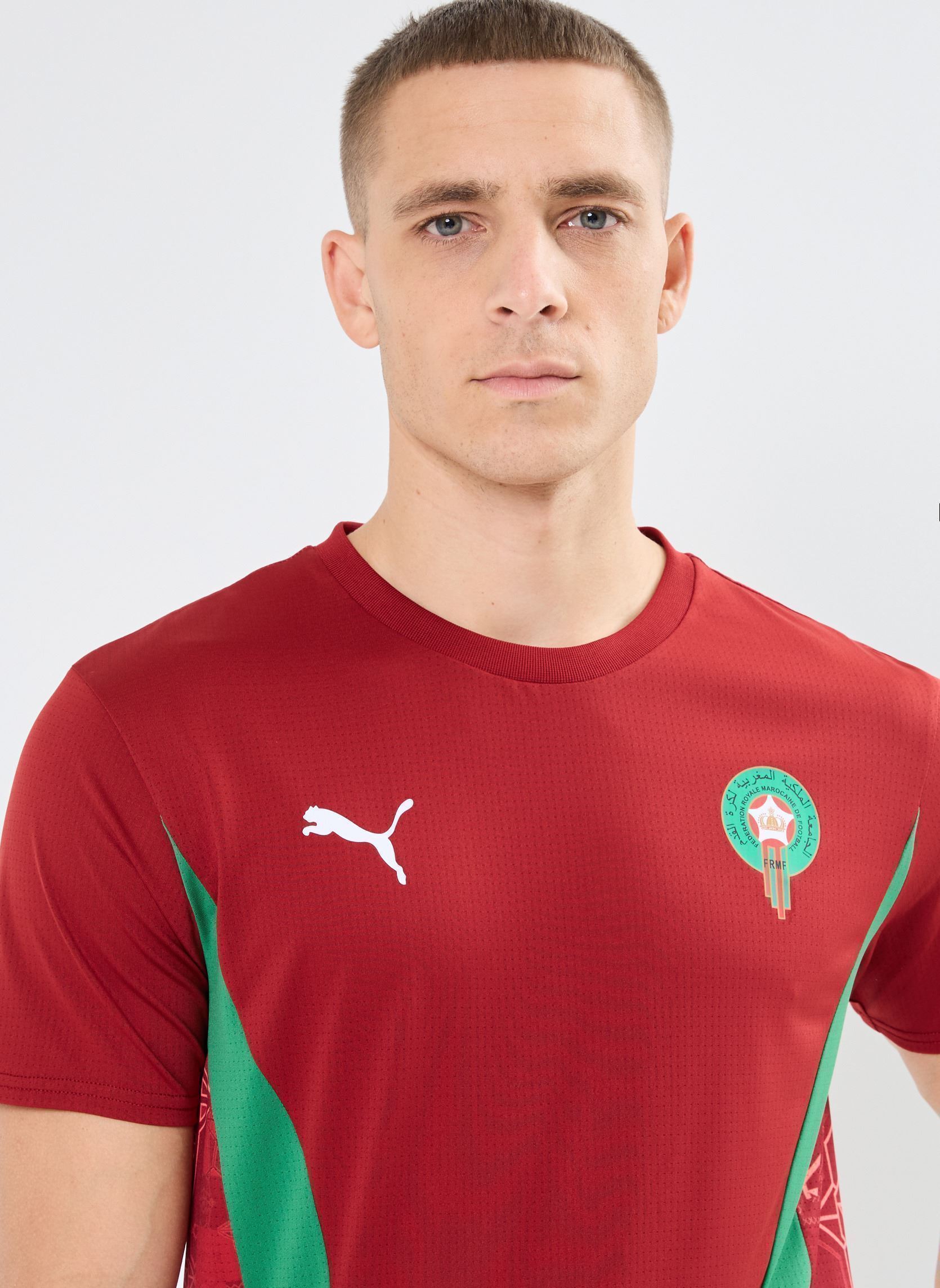 Tee-shirts manches courtes FRMF Prematch SS Jersey homme bordeaux Puma Tee-shirts manches courtes FRMF Prematch SS Jersey homme bordeaux Intense Red-Archive Green