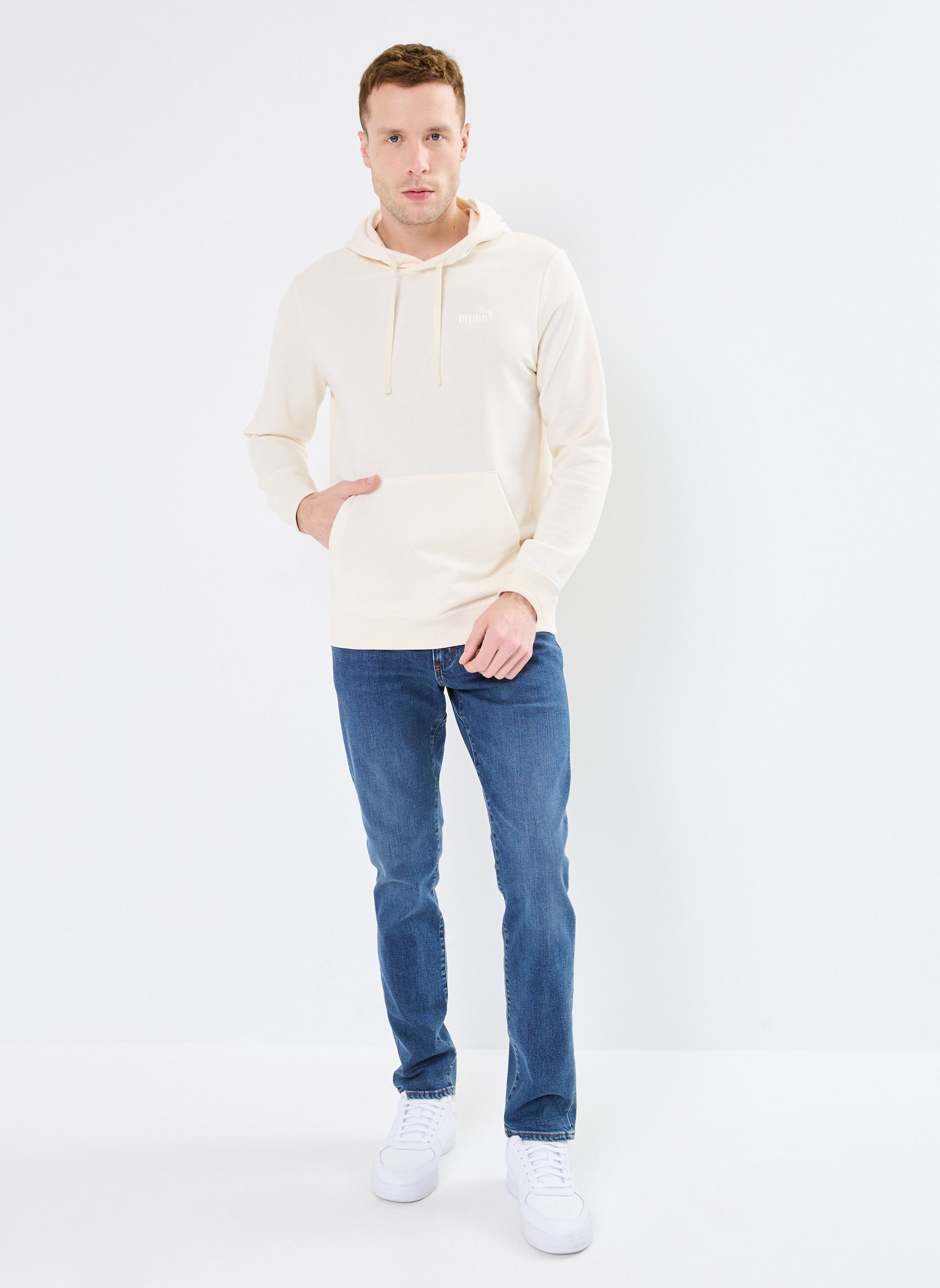 Sweats ESS Small No. 1 Logo Hoodie TR (s) homme blanc Puma Sweats ESS Small No. 1 Logo Hoodie TR (s) homme blanc No Dye