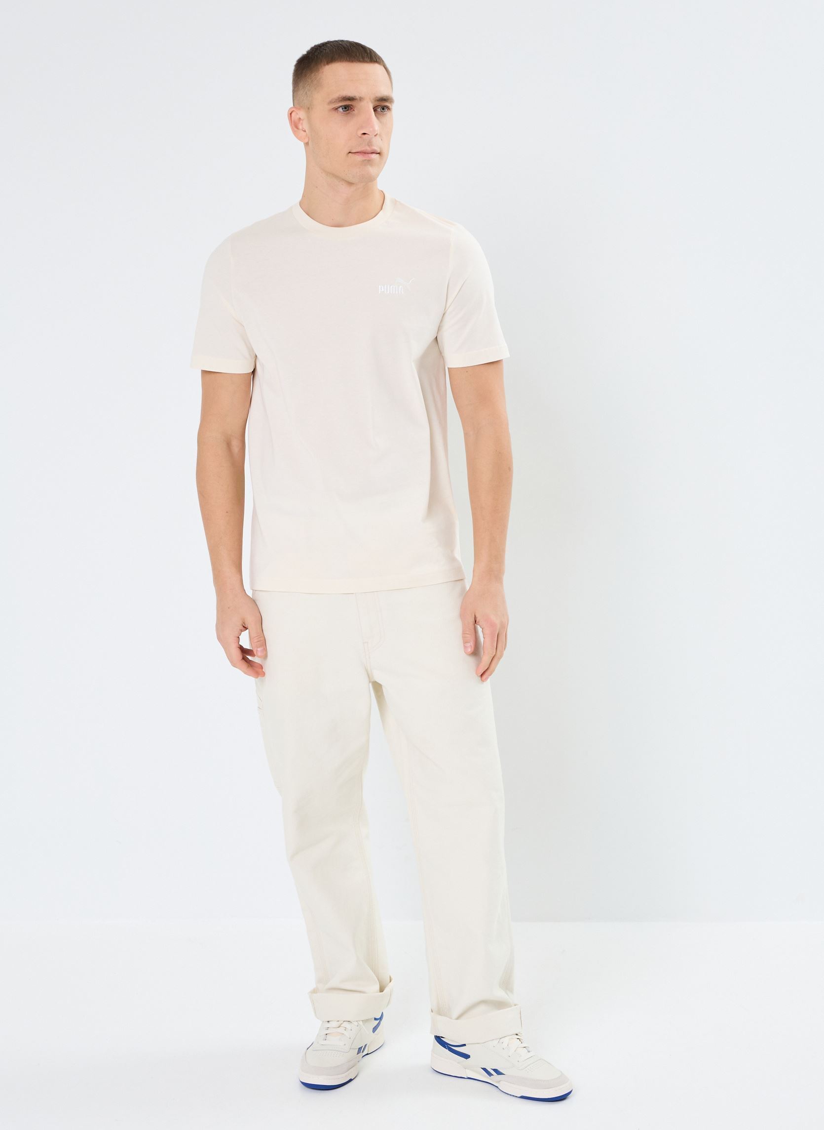 Tee-shirts manches courtes ESS Small No. 1 Logo Tee (s) homme blanc Puma Tee-shirts manches courtes ESS Small No. 1 Logo Tee (s) homme blanc No Dye
