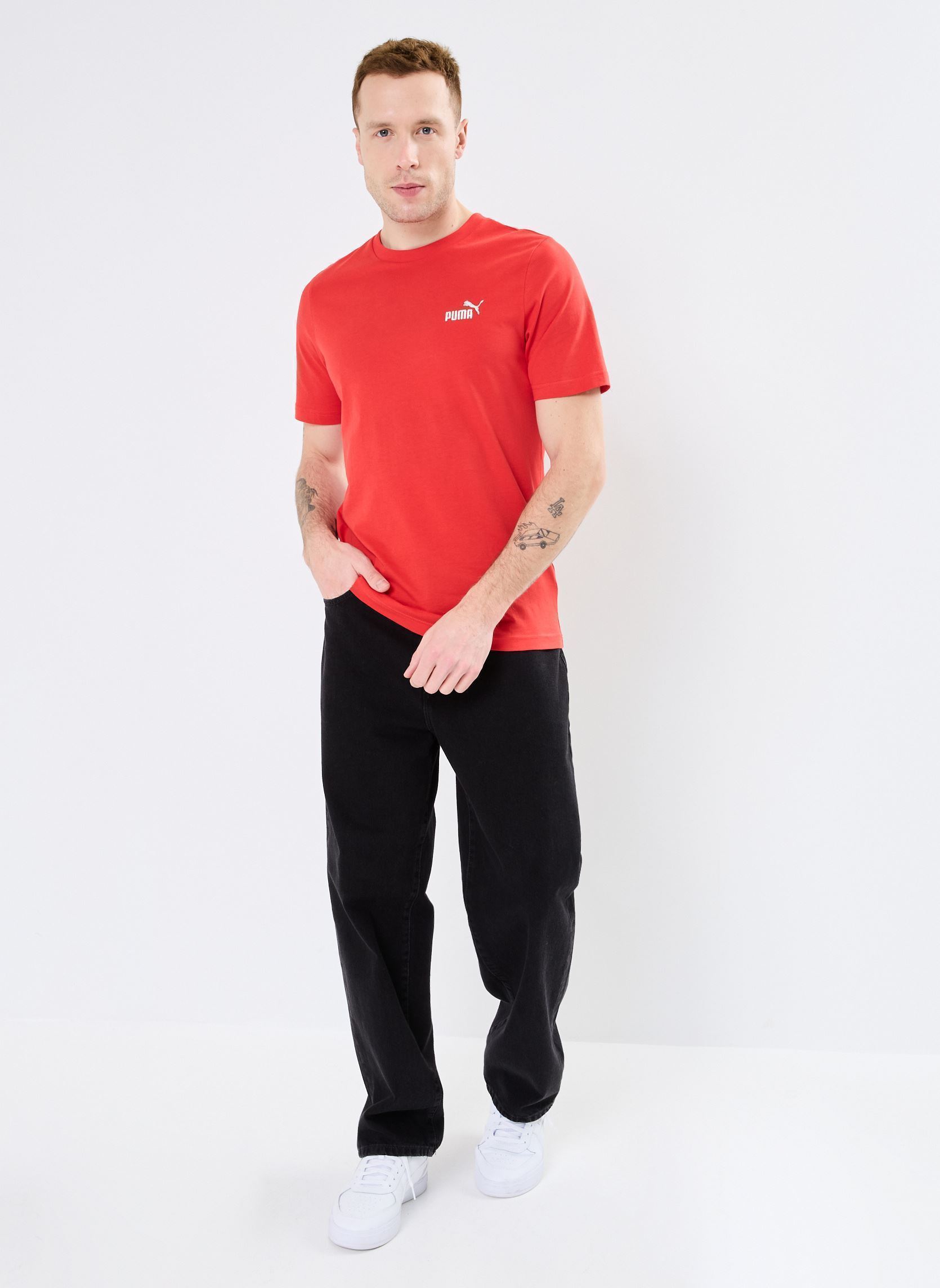 Tee-shirts manches courtes ESS Small No. 1 Logo Tee homme rouge Puma Tee-shirts manches courtes ESS Small No. 1 Logo Tee homme rouge For All Time Red
