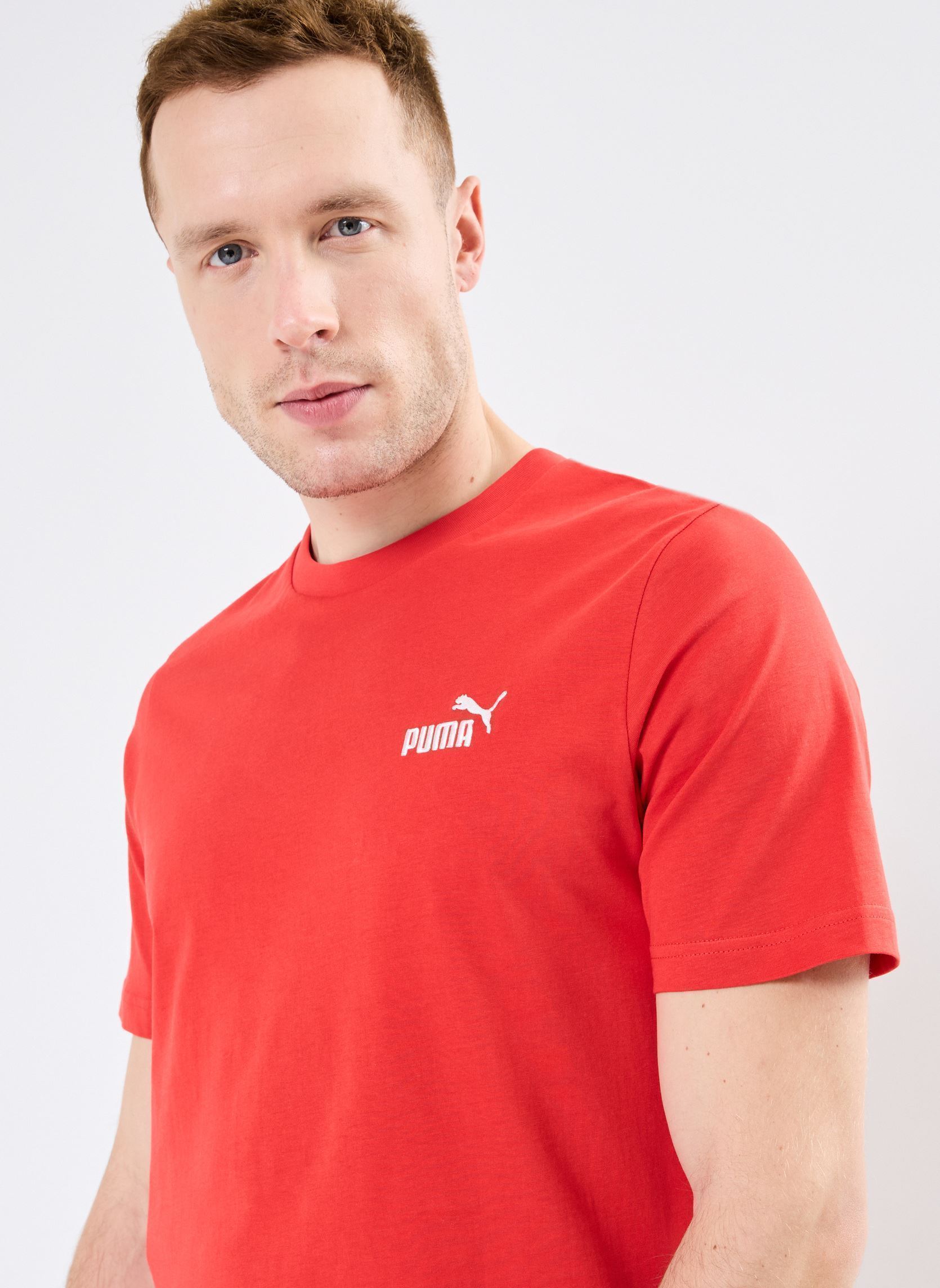 Tee-shirts manches courtes ESS Small No. 1 Logo Tee homme rouge Puma Tee-shirts manches courtes ESS Small No. 1 Logo Tee homme rouge For All Time Red