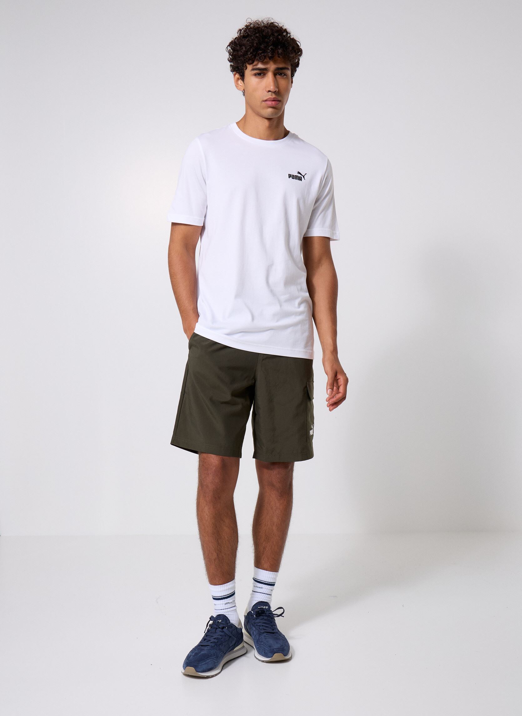Tee-shirts manches courtes ESS Small No. 1 Logo Tee homme bleu Puma Tee-shirts manches courtes ESS Small No. 1 Logo Tee homme bleu Puma White