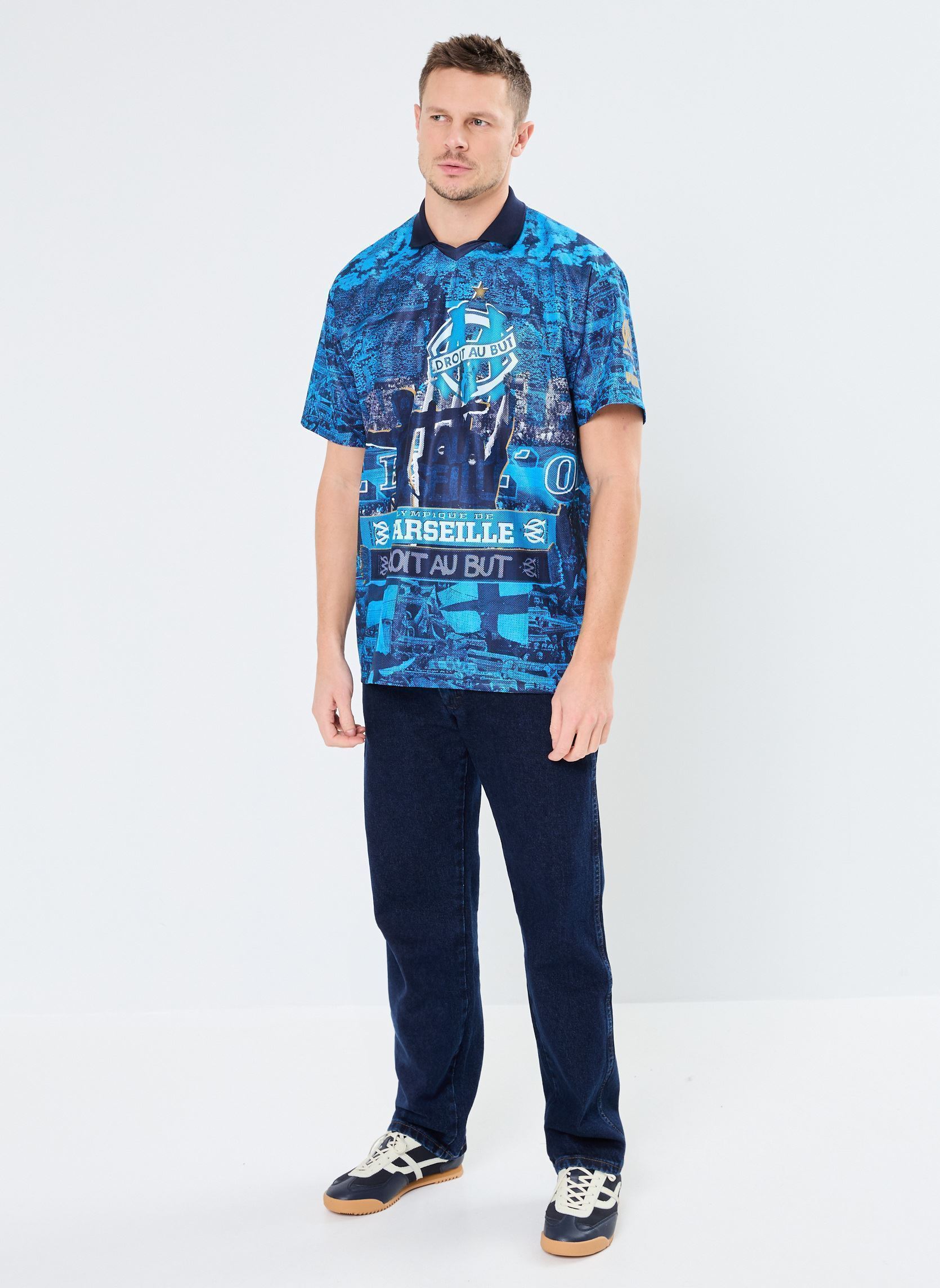 Tee-shirts manches courtes OM ftblNRGY+ Retro Jersey homme bleu Puma Tee-shirts manches courtes OM ftblNRGY+ Retro Jersey homme bleu Bleu Azur