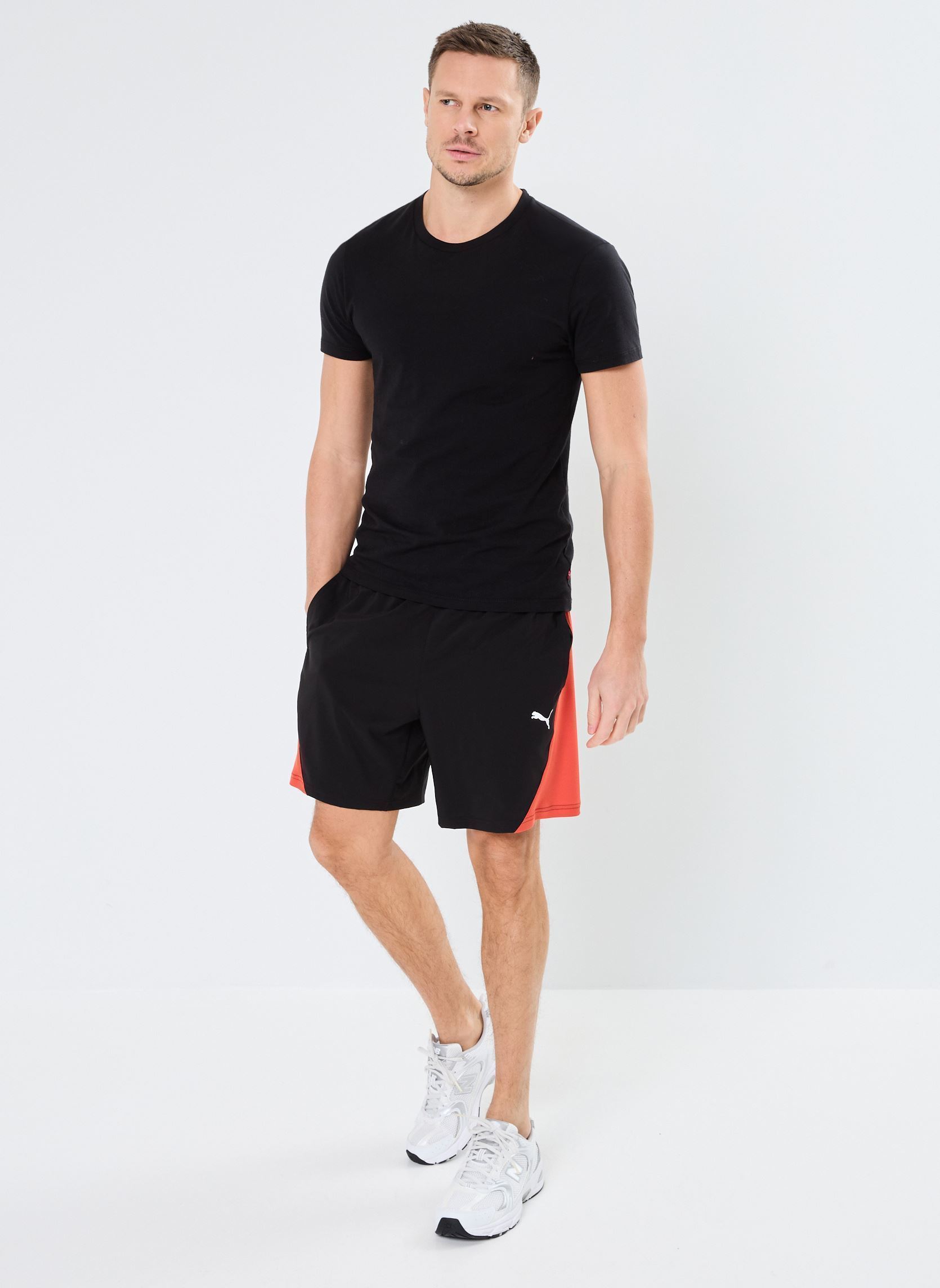 Shorts M TAD TECH Fabric Mix Short heren zwart Puma Shorts M TAD TECH Fabric Mix Short heren zwart PUMA BLACK-RED FIRE