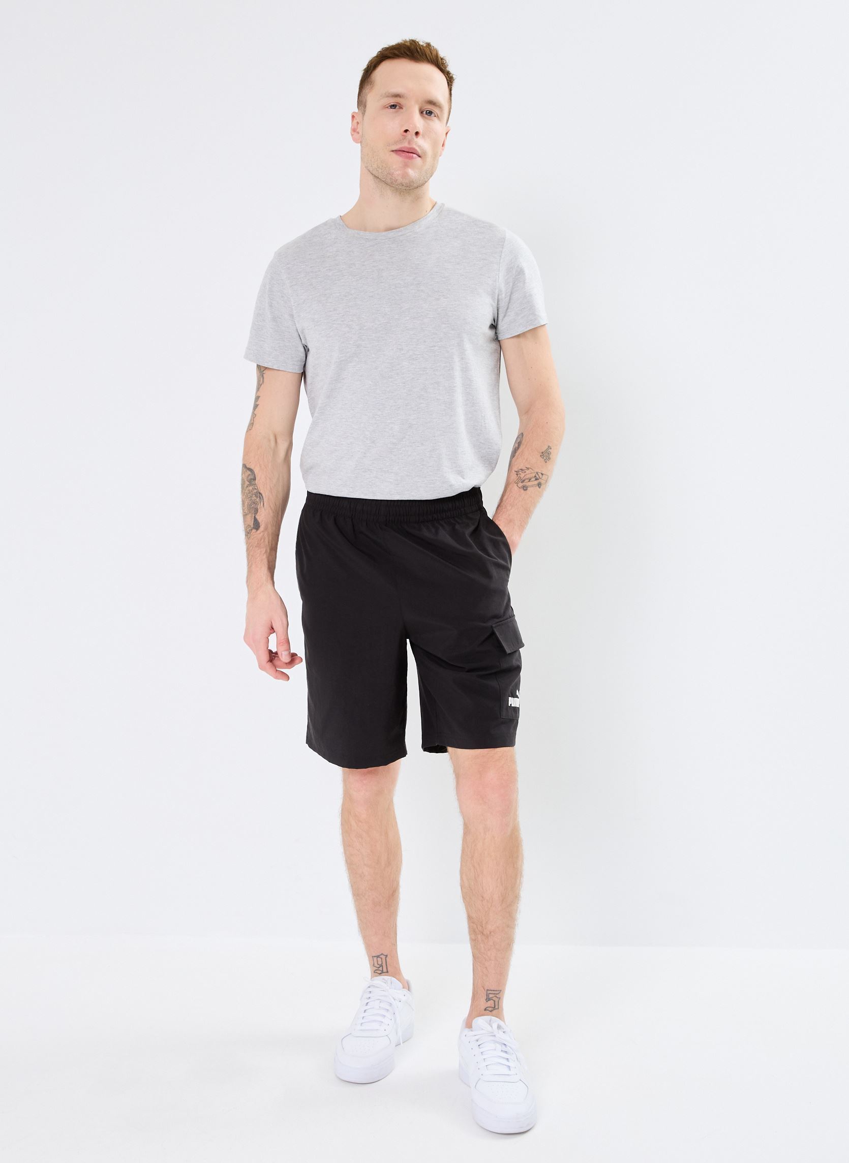 Shorts de sport ESS No. 1 Logo Woven Cargo Shorts 9 homme noir Puma Shorts de sport ESS No. 1 Logo Woven Cargo Shorts 9 homme noir Puma Black