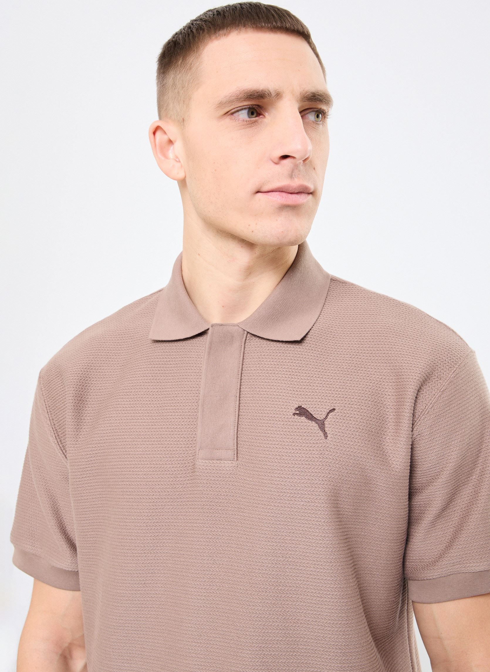 Polo a maniche corte PREMIUM ESS Relaxed Jacquard Polo uomo marrone Puma Polo a maniche corte PREMIUM ESS Relaxed Jacquard Polo uomo marrone TOTALLY TAUPE