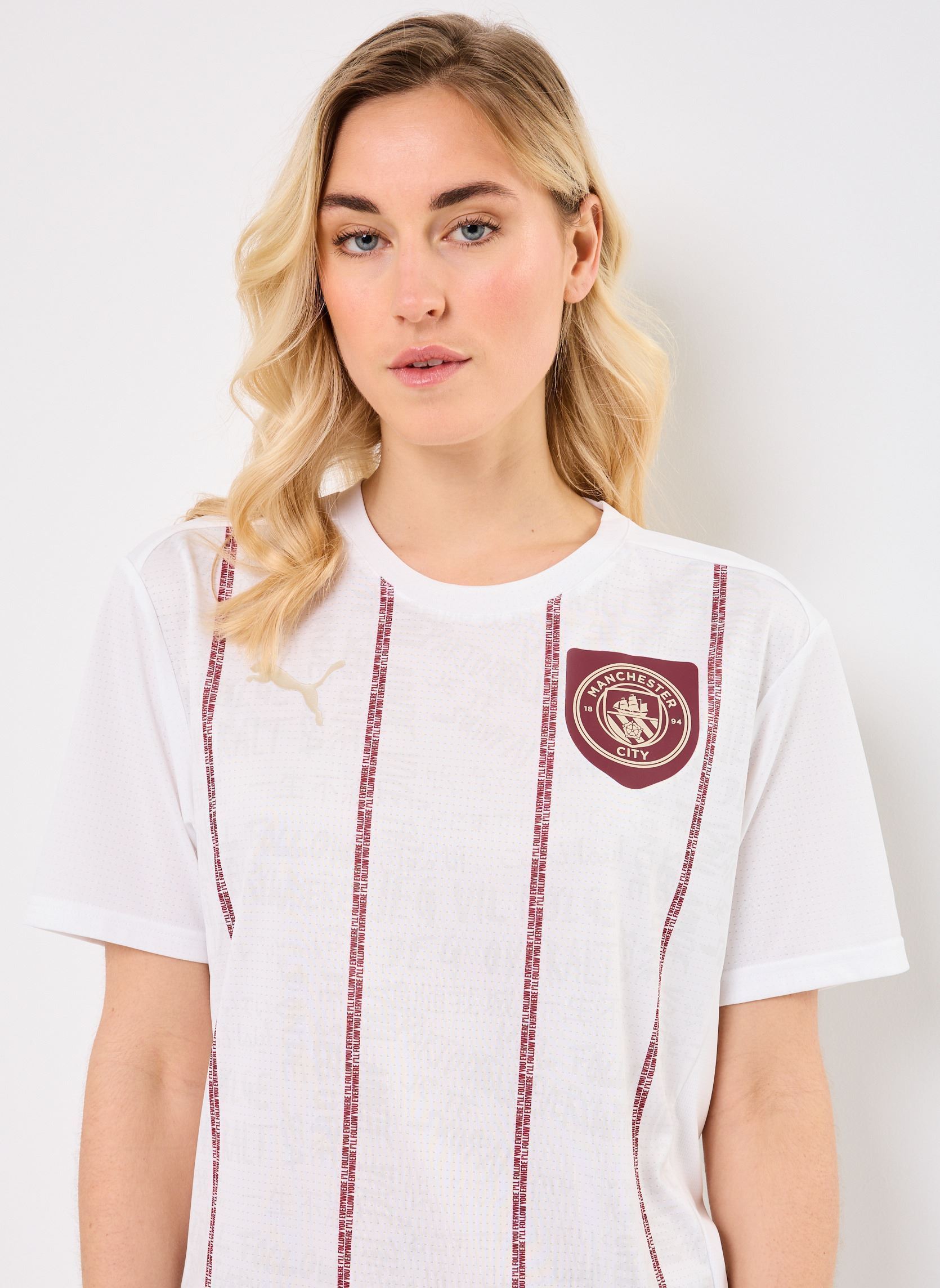 Tee-shirts manches courtes MCFC Prematch SS Jersey homme blanc Puma Tee-shirts manches courtes MCFC Prematch SS Jersey homme blanc Puma White-Dark Jasper