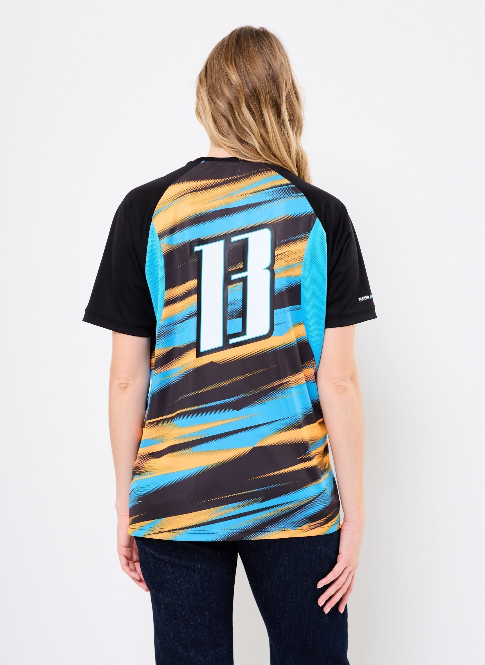 Tee-shirts manches courtes OM FASTER Jersey homme orange Puma Tee-shirts manches courtes OM FASTER Jersey homme orange HEAT FIRE-BLEU AZUR