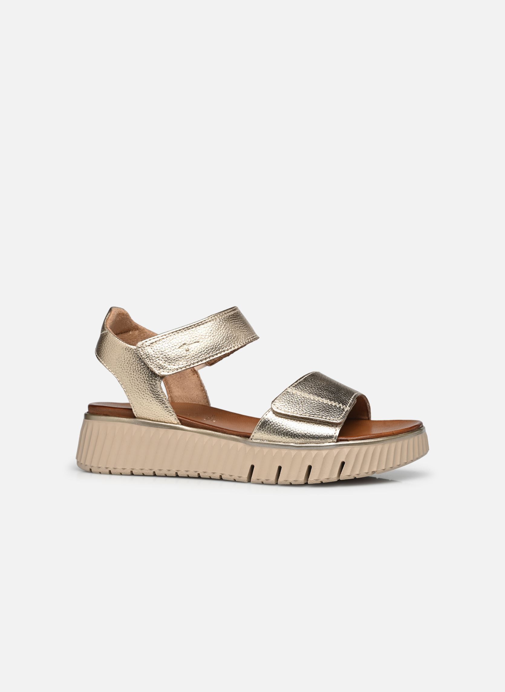 Sandalen met sleehak en plateau 88720-44 dames goud en brons Tamaris Comfort Sandalen met sleehak en plateau 88720-44 dames goud en brons LT GOLD