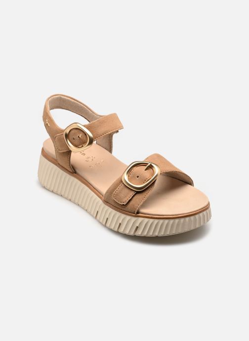 Tamaris Comfort Sandalen met sleehak en plateau 88721-44 dames bruin