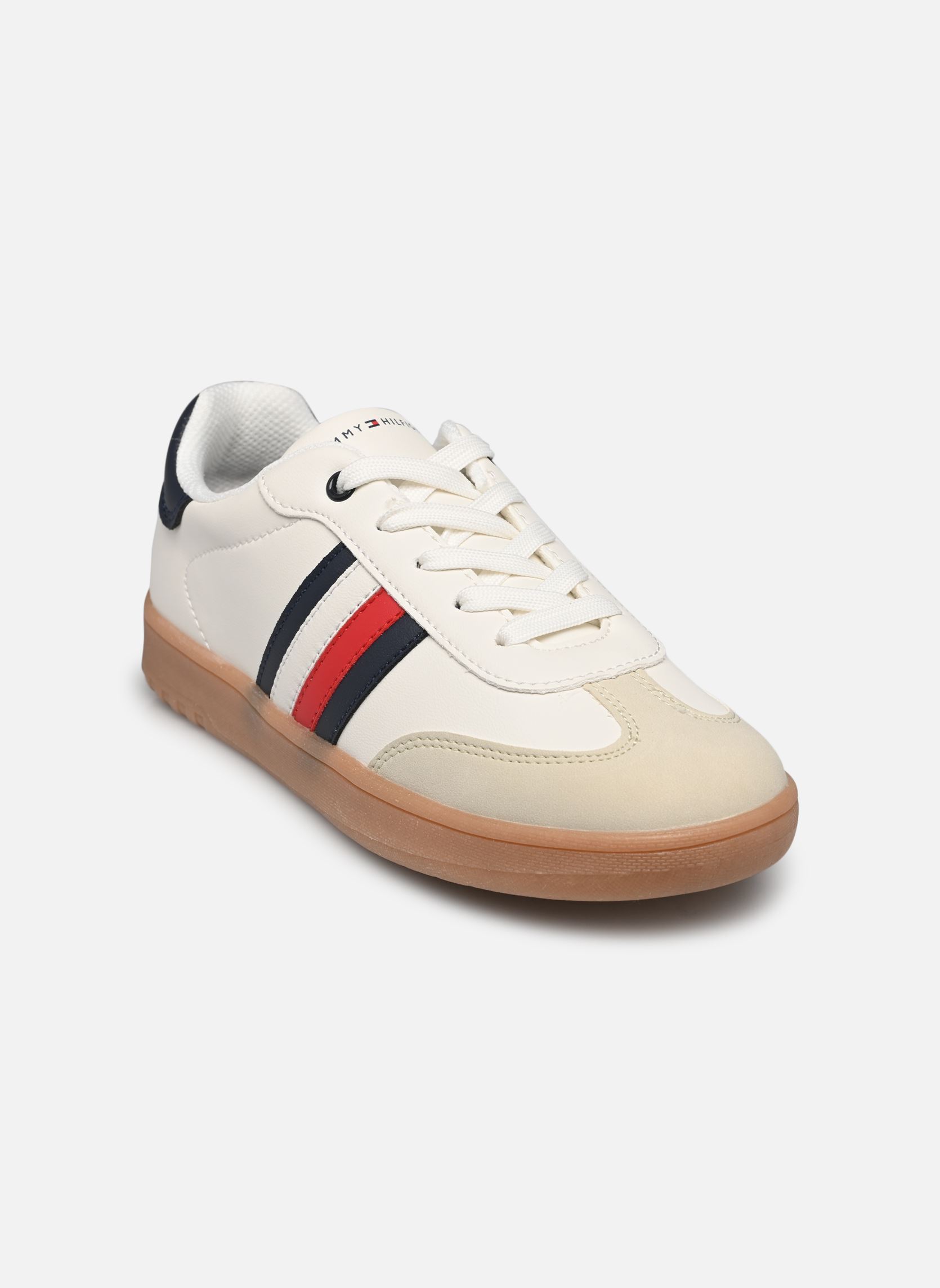 Baskets Tommy Hilfiger STRIPE LOW CUT LACE-UP SNEAKER BEIGE/OFF WHITE/BLUE pour Enfant Baskets Tommy Hilfiger STRIPE LOW CUT LACE-UP SNEAKER BEIGE/OFF WHITE/BLUE pour Enfant