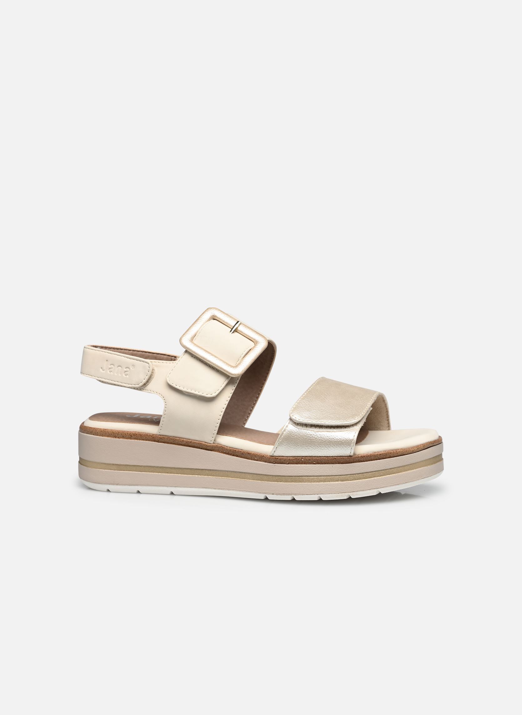 Keil- und Plateausandalen 28266-44 damen beige Jana shoes Keil- und Plateausandalen 28266-44 damen beige BEIGE/GOLD