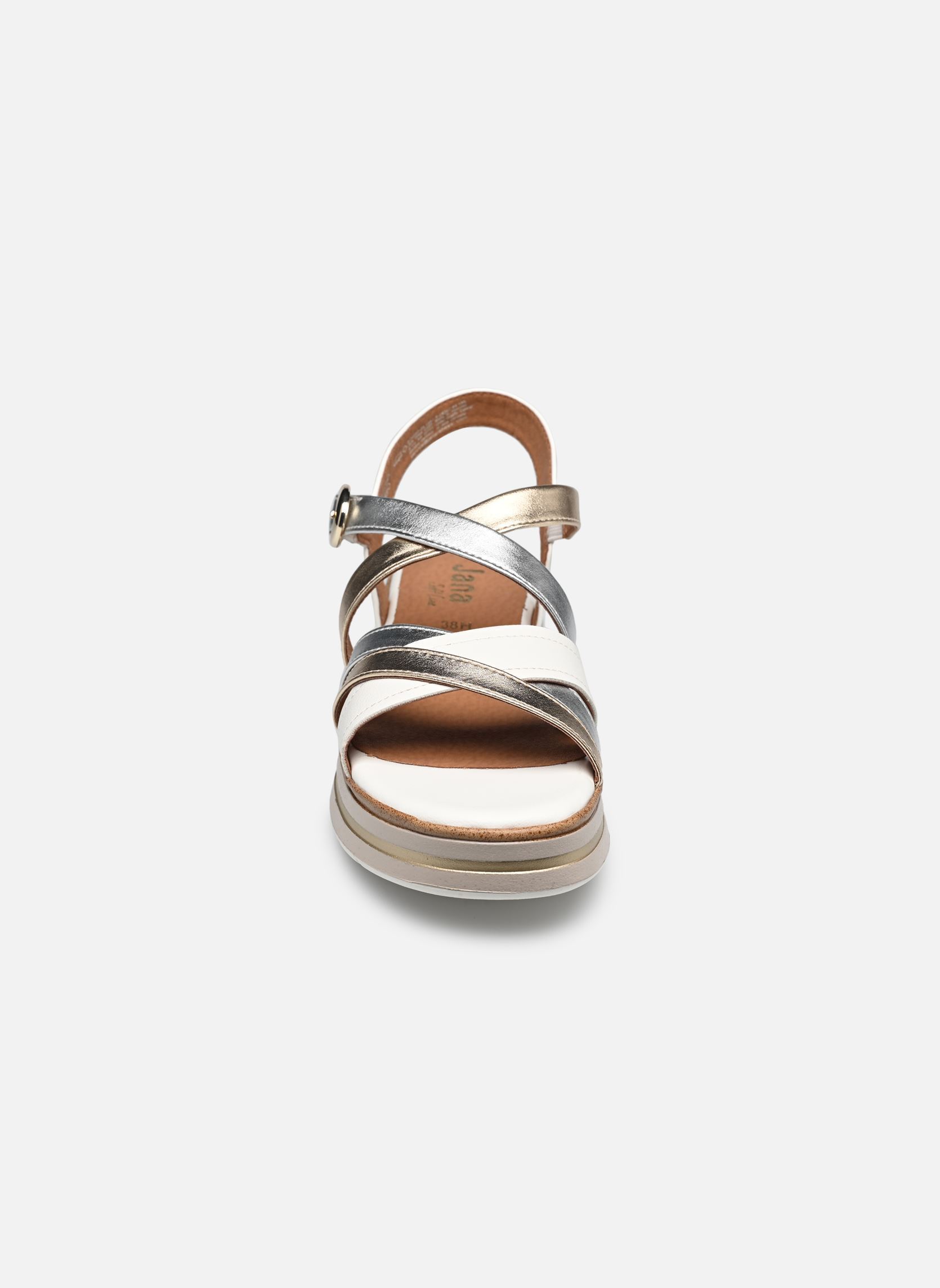 Keil- und Plateausandalen 28267-44 damen weiß Jana shoes Keil- und Plateausandalen 28267-44 damen weiß WHITE/METALLIC