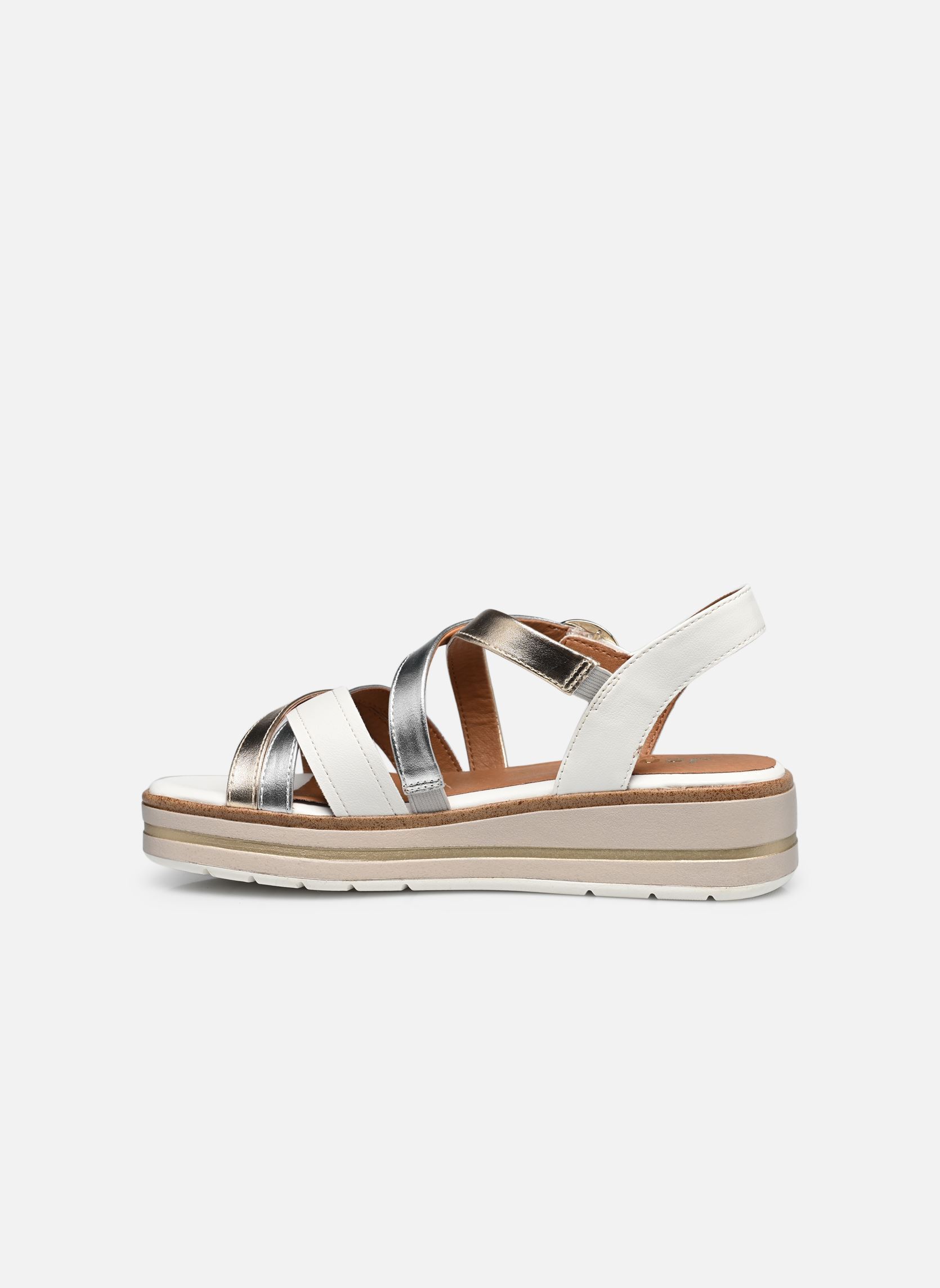 Keil- und Plateausandalen 28267-44 damen weiß Jana shoes Keil- und Plateausandalen 28267-44 damen weiß WHITE/METALLIC