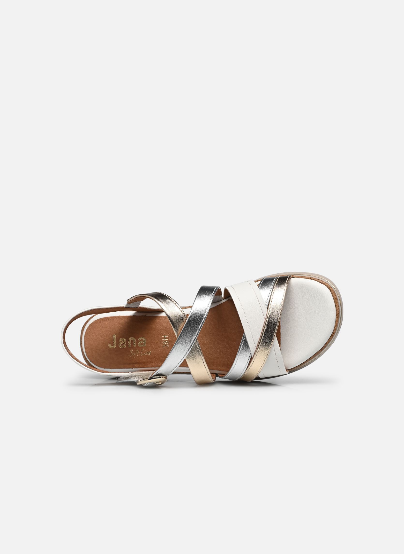 Keil- und Plateausandalen 28267-44 damen weiß Jana shoes Keil- und Plateausandalen 28267-44 damen weiß WHITE/METALLIC