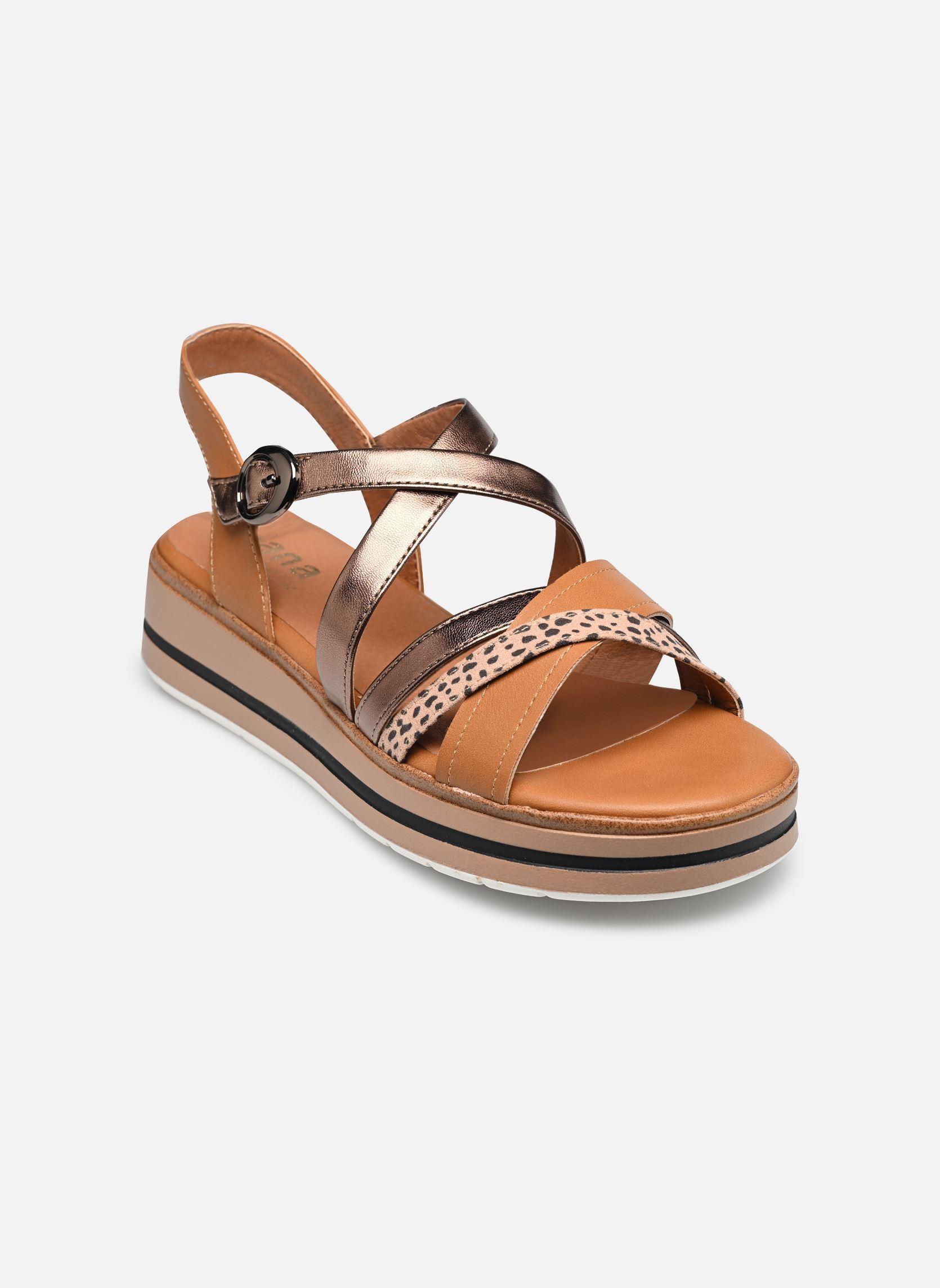 Sandales compensées et plateformes 28267-44 femme marron Jana shoes Sandales compensées et plateformes 28267-44 femme marron TAN COMB