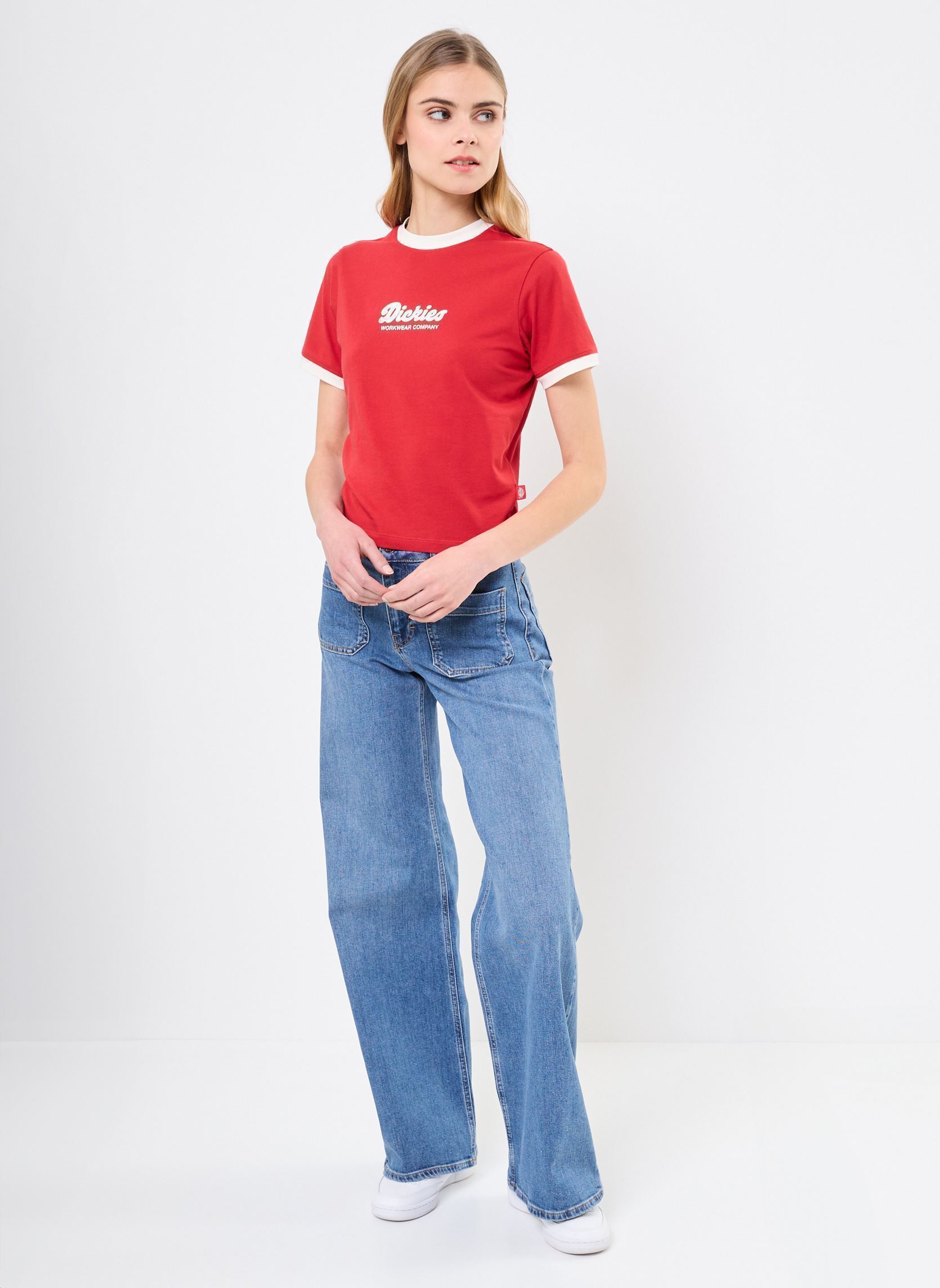 Tee-shirts LEWISTOWN RINGER SS TEE W femme rouge Dickies Tee-shirts LEWISTOWN RINGER SS TEE W femme rouge ENGLISH RED