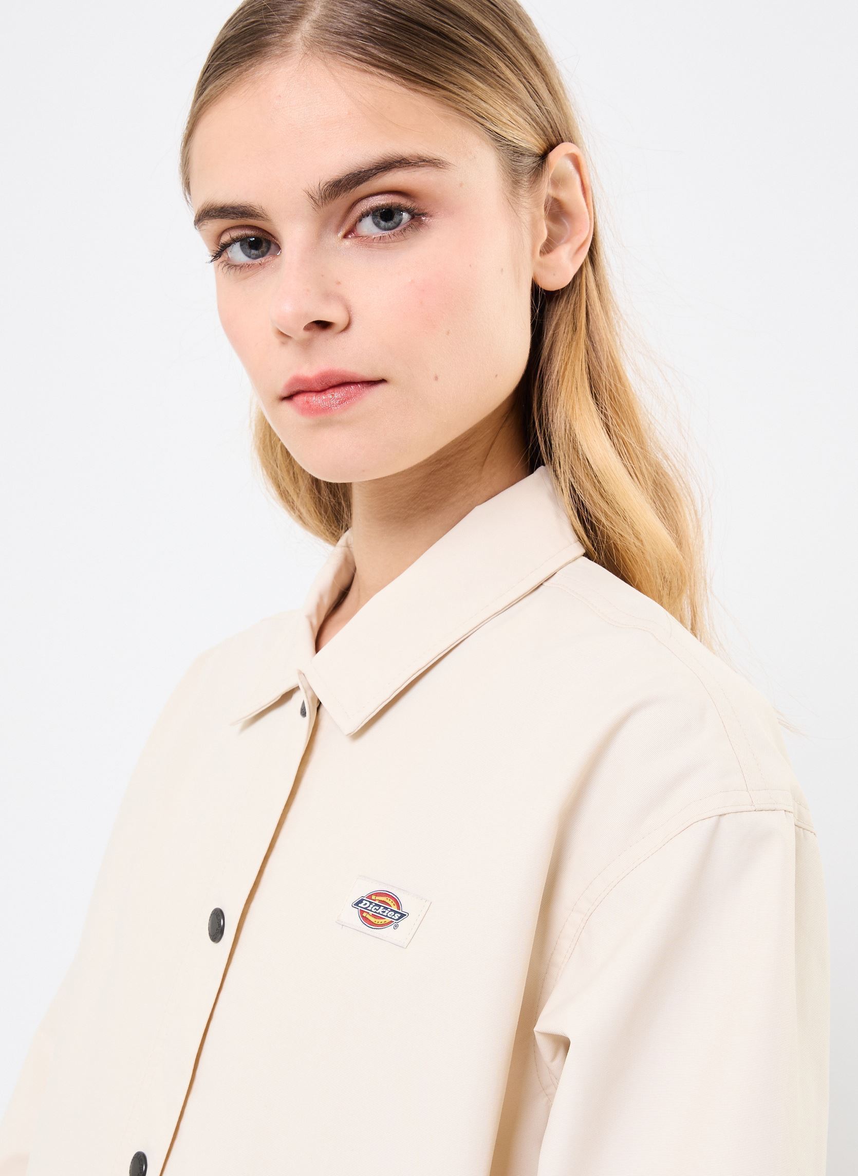 Vestes en jean OAKPORT CROPPED COACH JACKET W femme blanc Dickies Vestes en jean OAKPORT CROPPED COACH JACKET W femme blanc WHITECAP GRAY