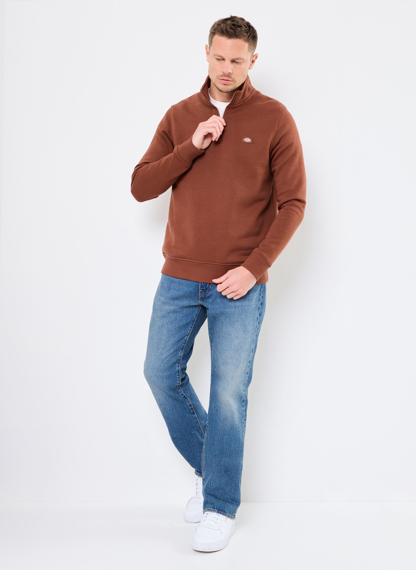 Sudaderas con cremallera OAKPORT QUARTER ZIP hombre marrón Dickies Sudaderas con cremallera OAKPORT QUARTER ZIP hombre marrón CAPPUCCINO