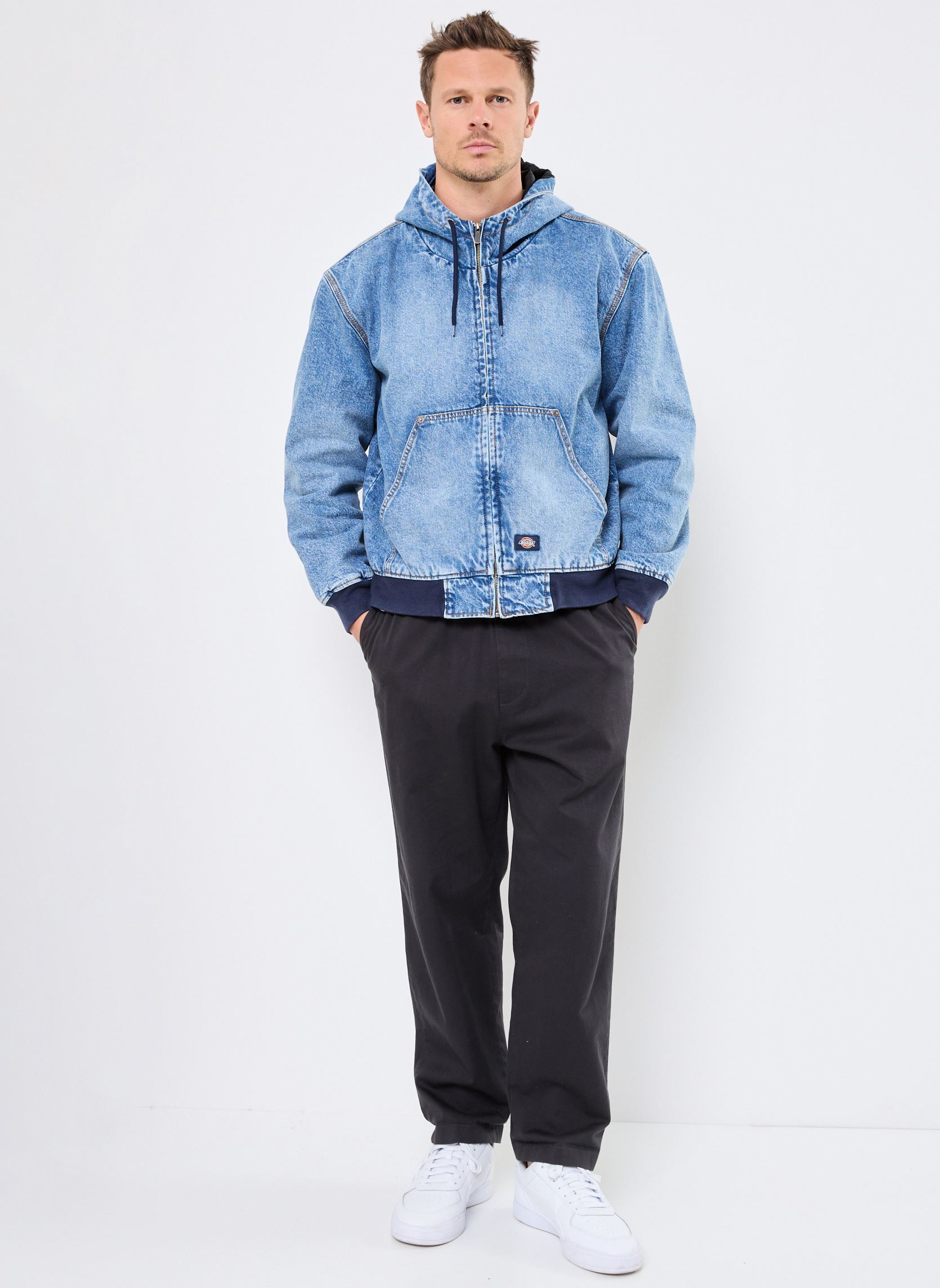 Jeansjacken DICKIES HOODED DENIM JACKET herren blau Dickies Jeansjacken DICKIES HOODED DENIM JACKET herren blau RINSED FADE