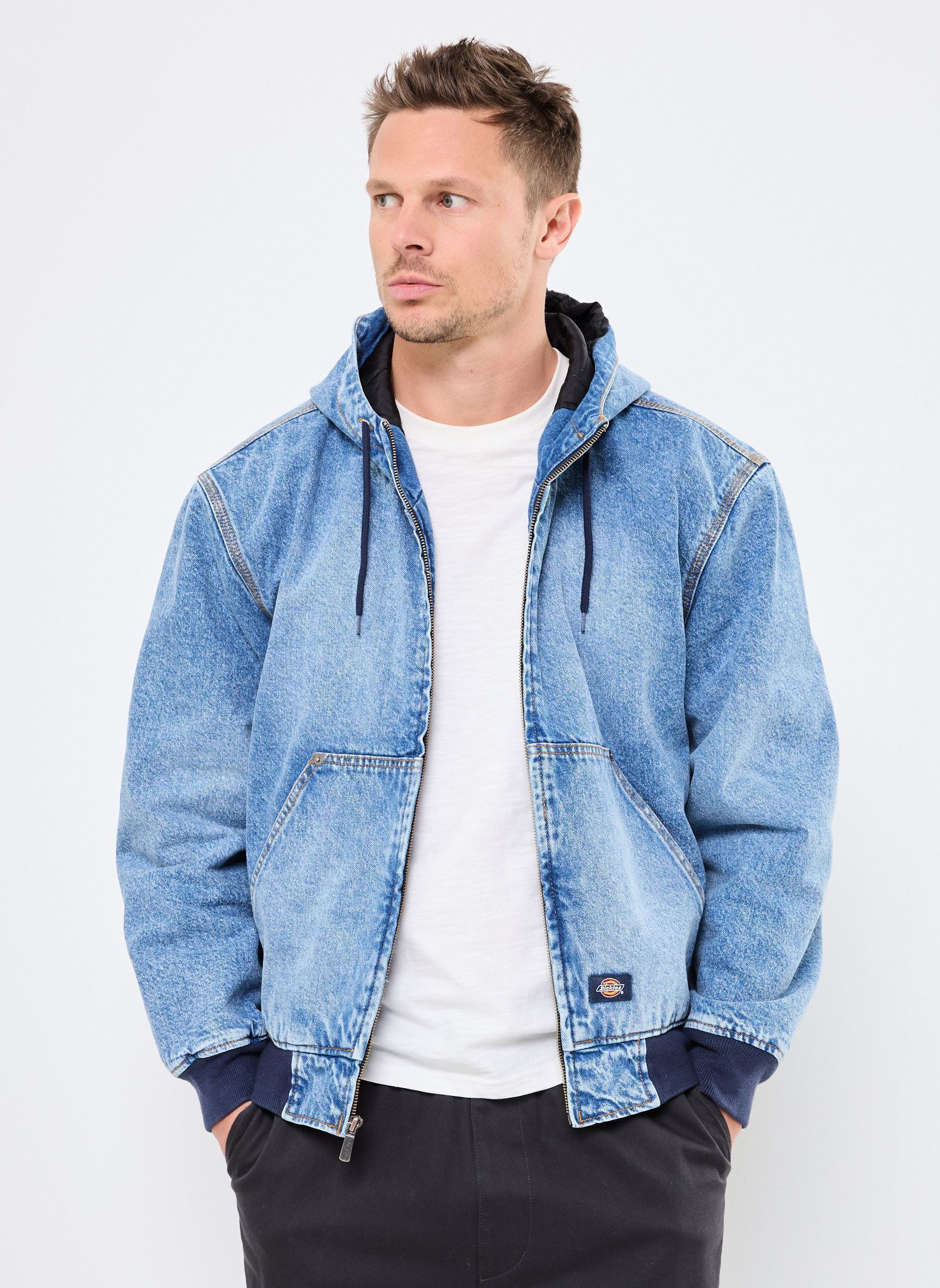 Jeansjacken DICKIES HOODED DENIM JACKET herren blau Dickies Jeansjacken DICKIES HOODED DENIM JACKET herren blau RINSED FADE
