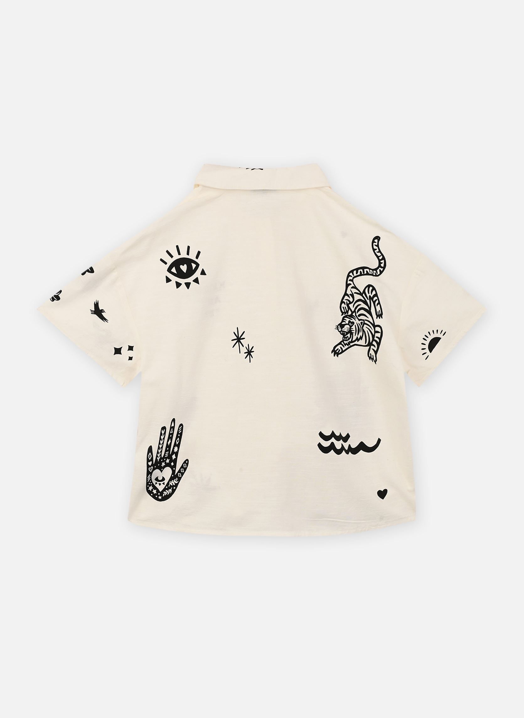 Kurzarm-Hemden X112052 mädchen weiß IKKS JUNIOR Kurzarm-Hemden X112052 mädchen weiß 10-BLANC CASSÉ