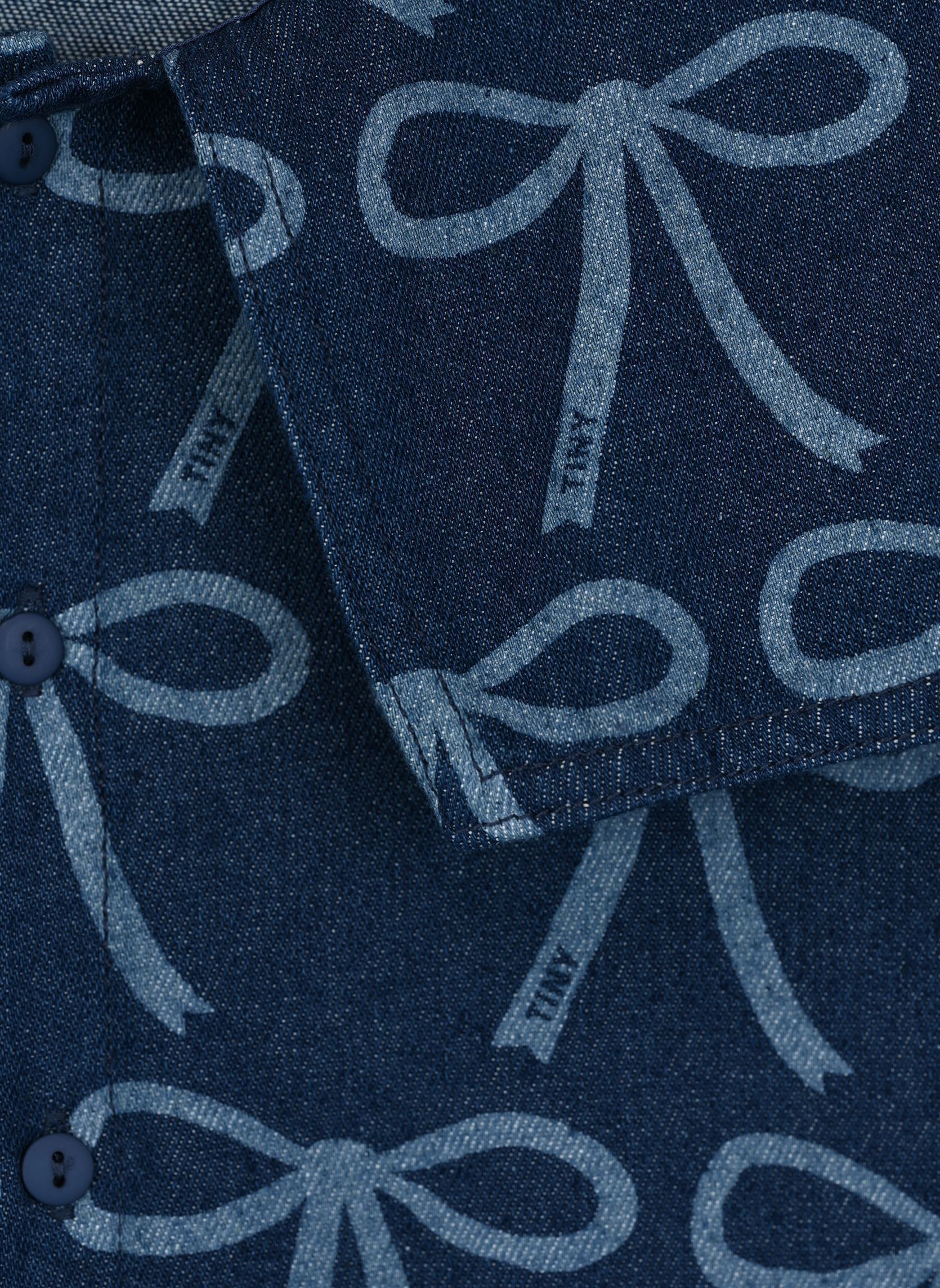 Débardeurs Bows Blouse fille bleu Tinycottons Débardeurs Bows Blouse fille bleu BLUE DENIM