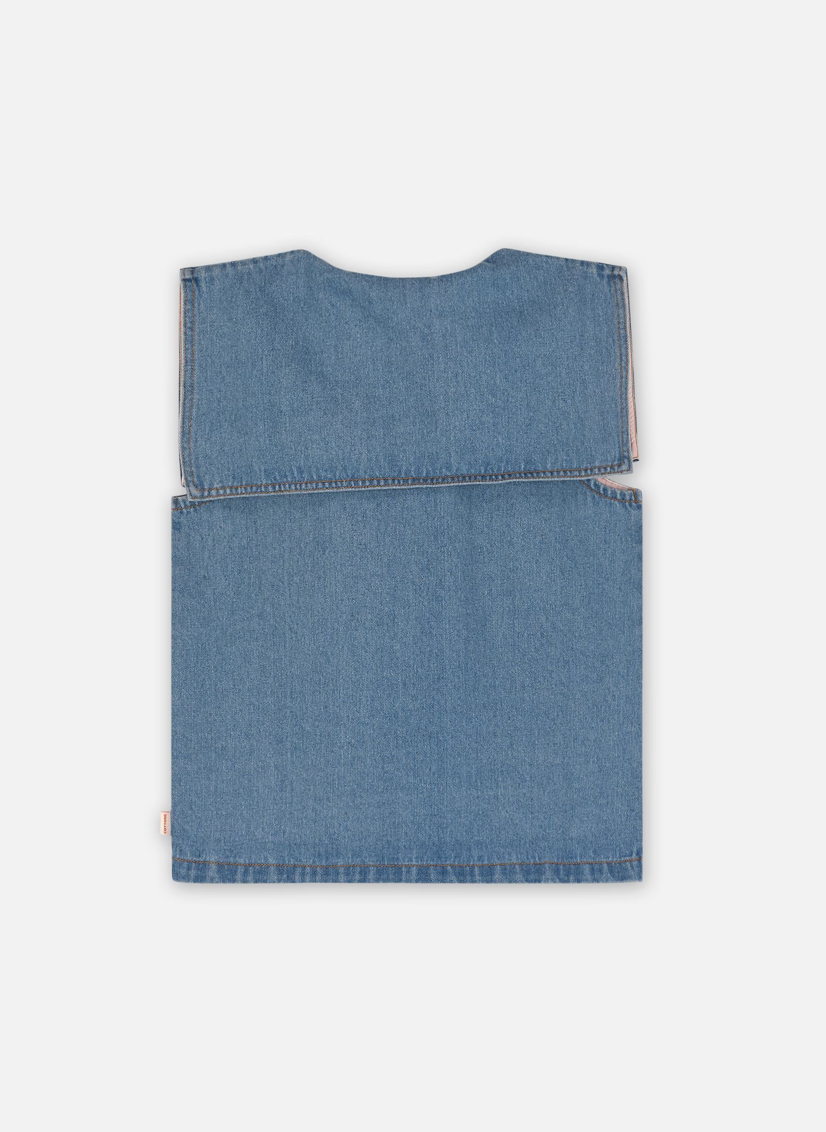 Canotte Strawberries Blouse bambina blu Tinycottons Canotte Strawberries Blouse bambina blu Light Blue Denim