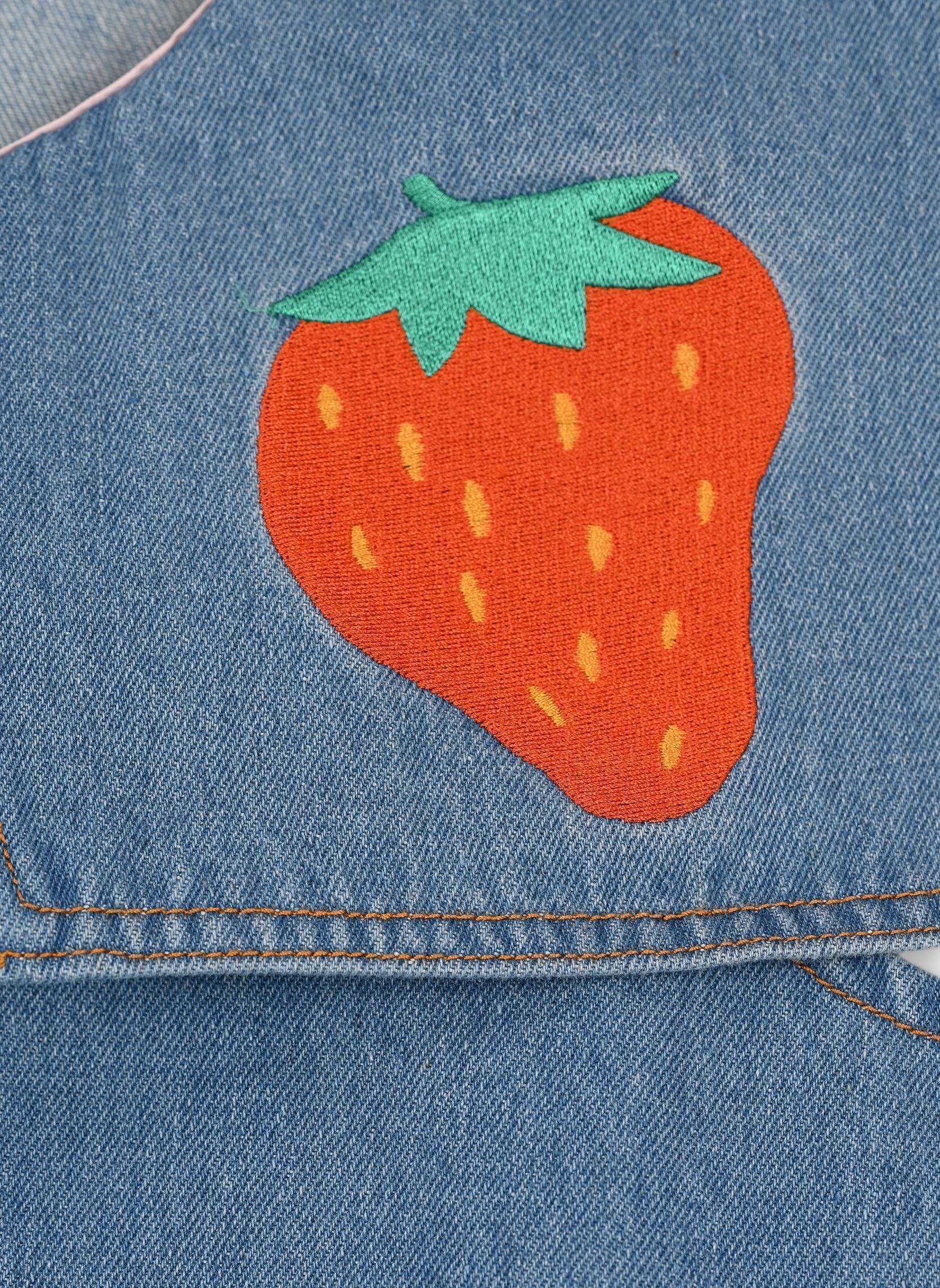 Canotte Strawberries Blouse bambina blu Tinycottons Canotte Strawberries Blouse bambina blu Light Blue Denim