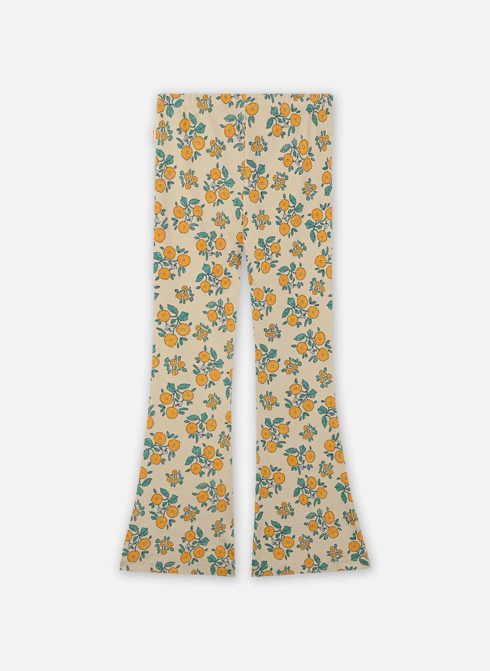 Pantalons Flowers Rib Pant jaune Tinycottons Pantalons Flowers Rib Pant jaune Dark Vanilla