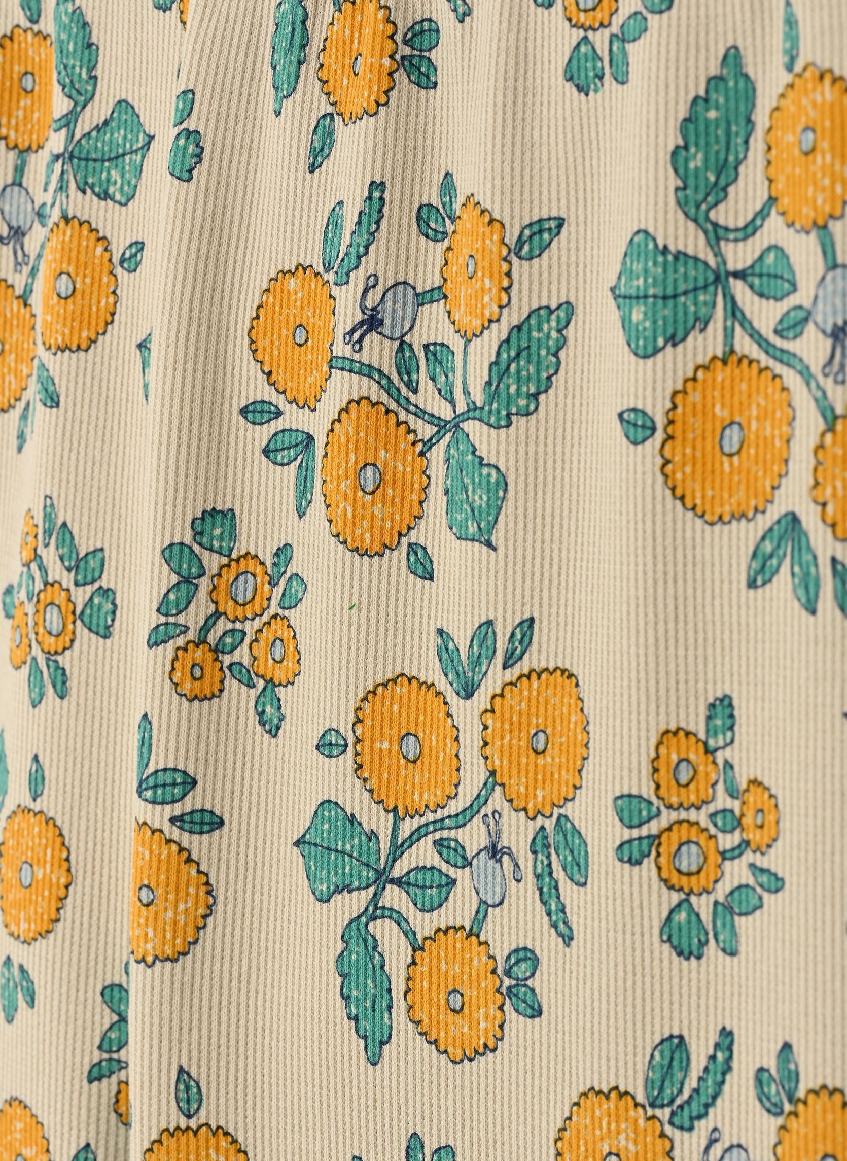 Pantalons Flowers Rib Pant jaune Tinycottons Pantalons Flowers Rib Pant jaune Dark Vanilla