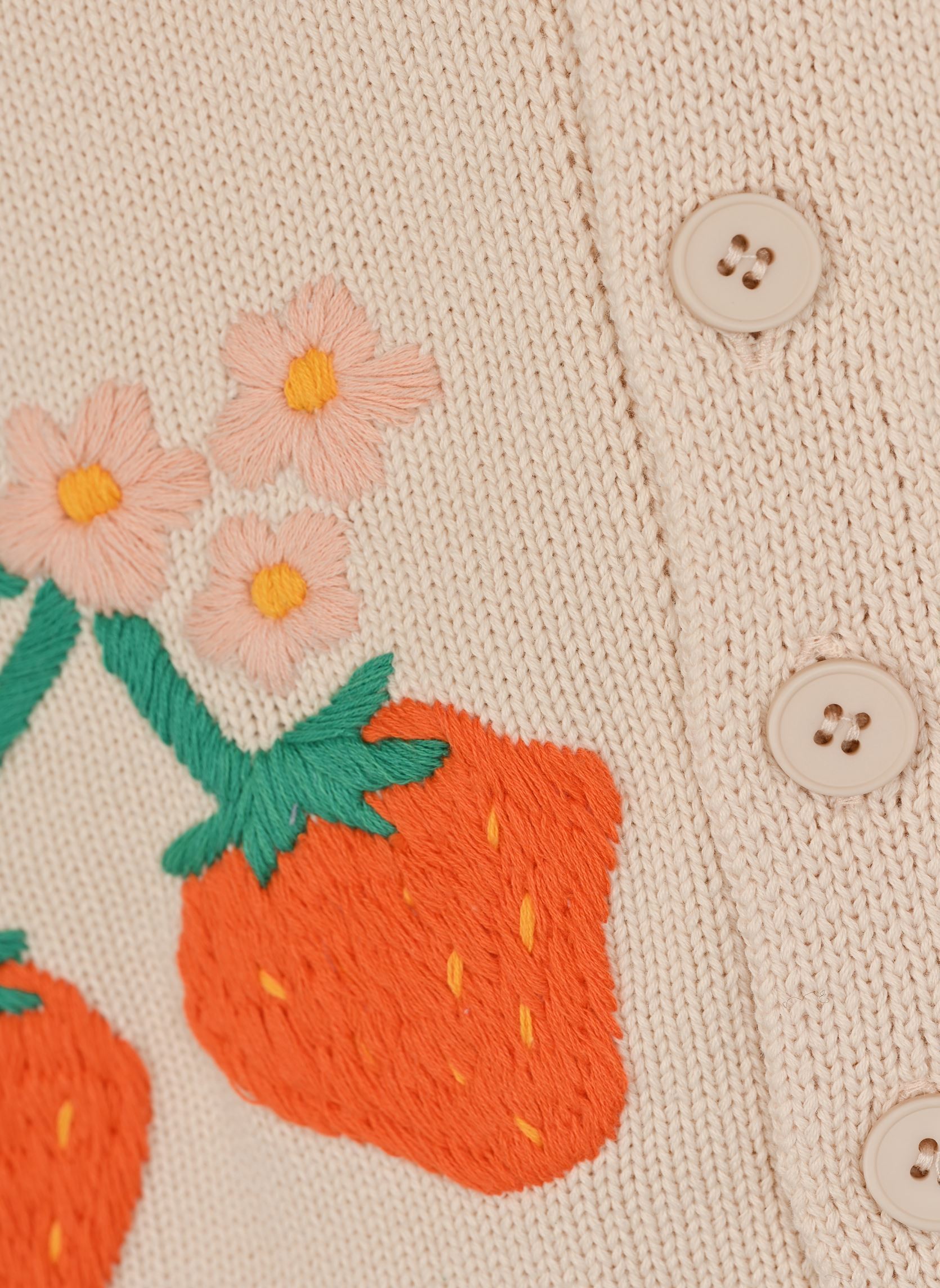 Gilets Strawberries Vest blanc Tinycottons Gilets Strawberries Vest blanc Light Cream