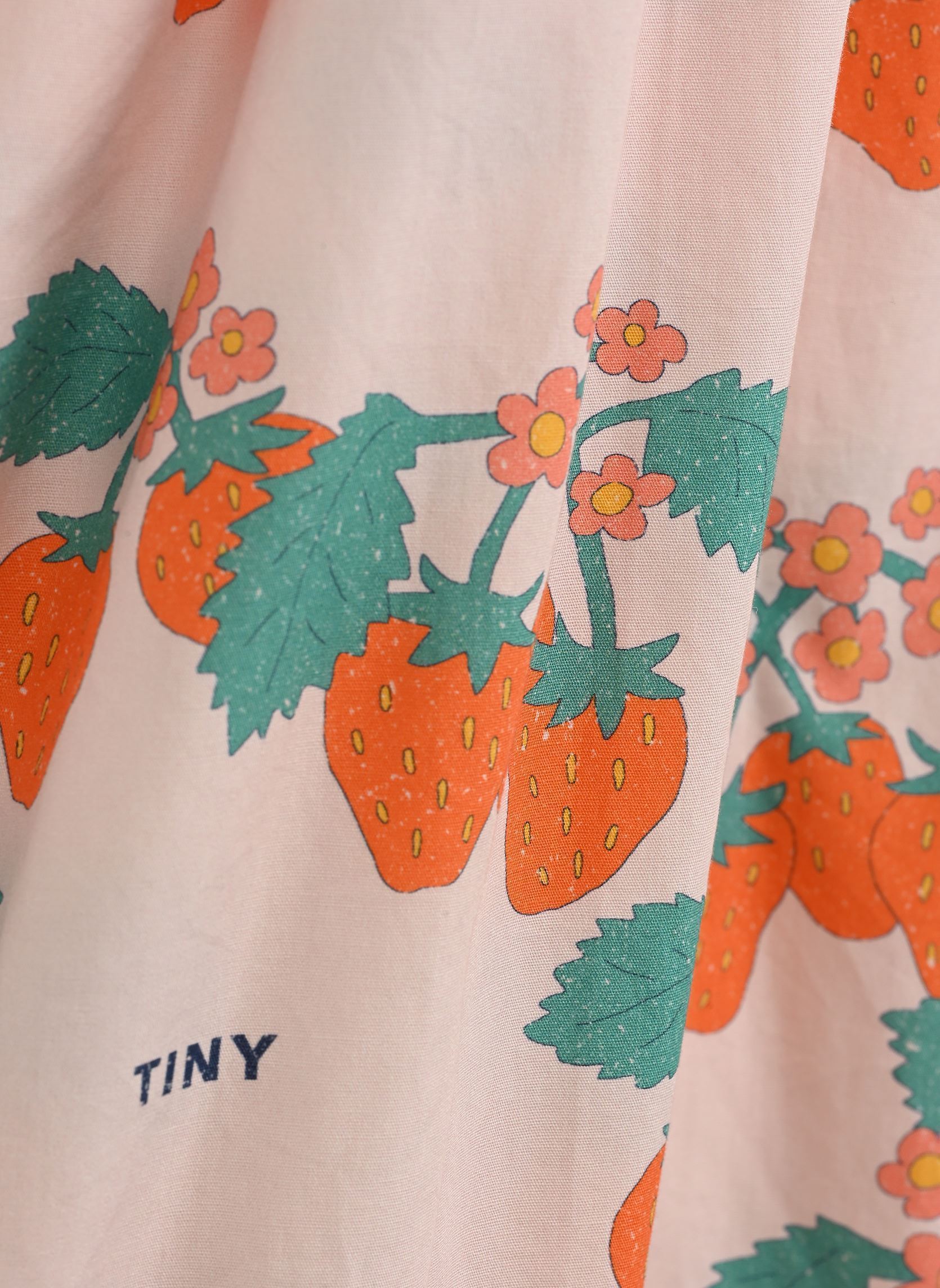 Robes Strawberries Woven Dress fille rose Tinycottons Robes Strawberries Woven Dress fille rose PASTEL PINK