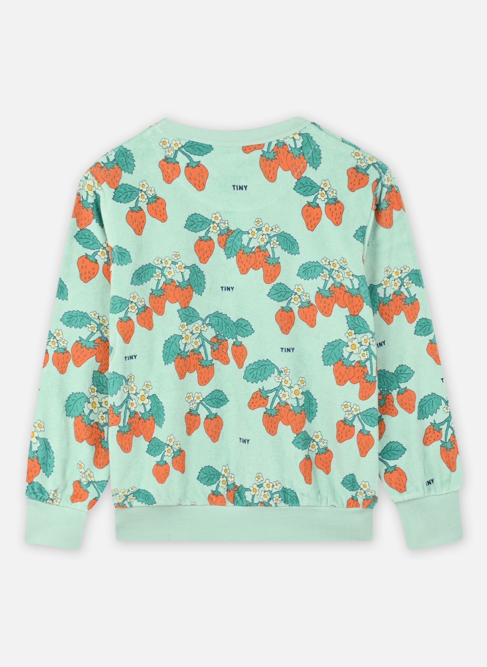 Sweats à capuche Strawberries Sweatshirt vert Tinycottons Sweats à capuche Strawberries Sweatshirt vert WASHED EMERALD