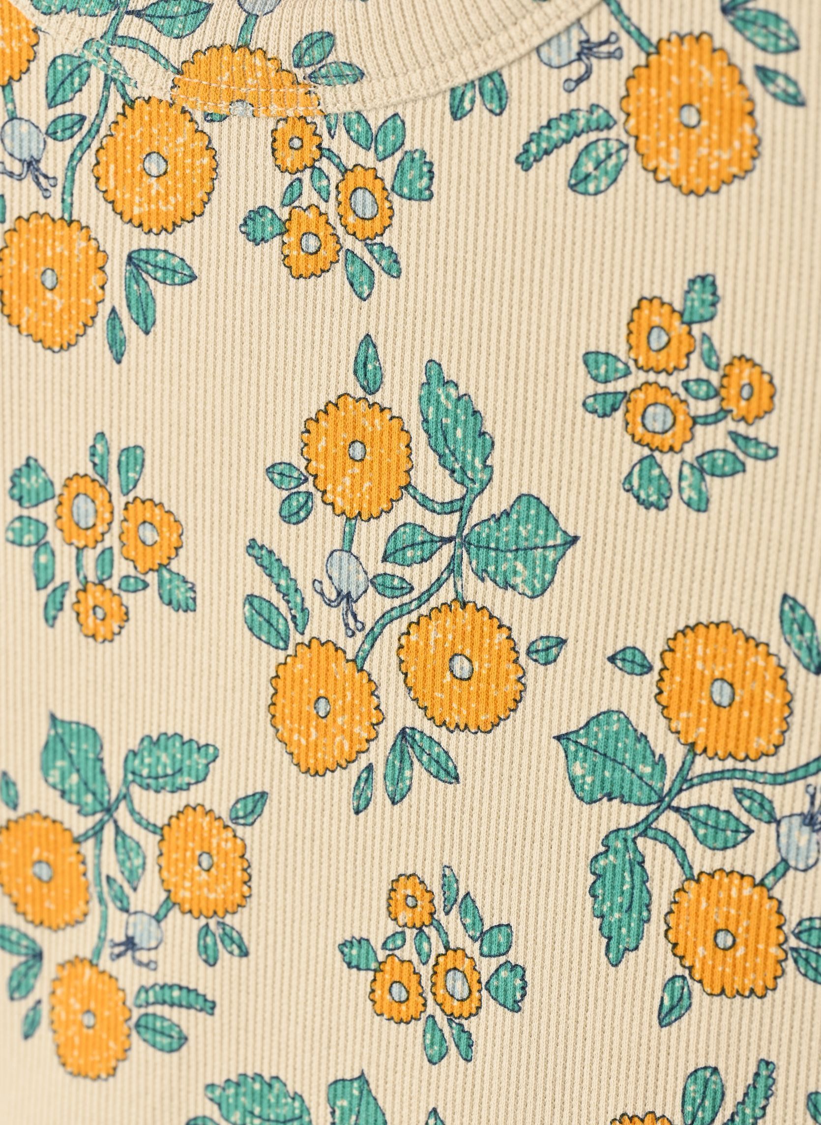 Kurzarm-T-Shirts Flowers Tee gelb Tinycottons Kurzarm-T-Shirts Flowers Tee gelb Dark Vanilla