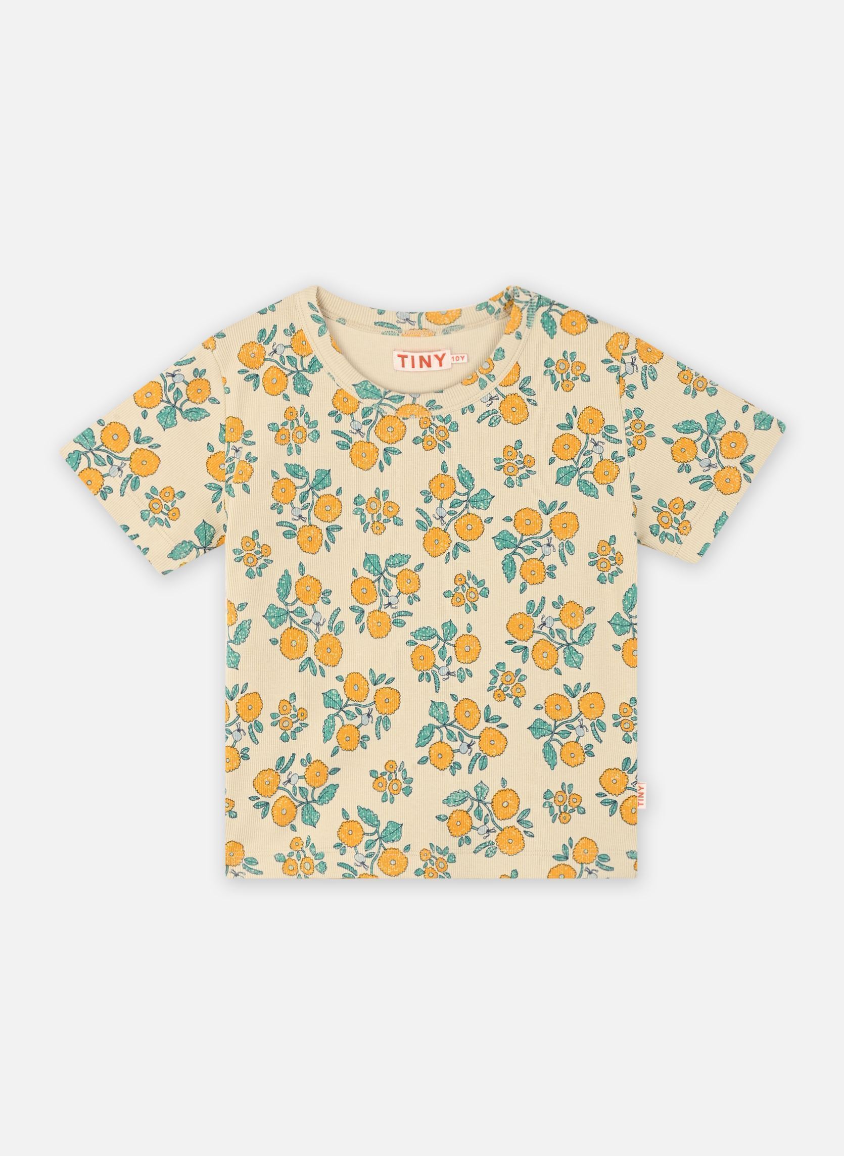 Kurzarm-T-Shirts Flowers Tee gelb Tinycottons Kurzarm-T-Shirts Flowers Tee gelb Dark Vanilla