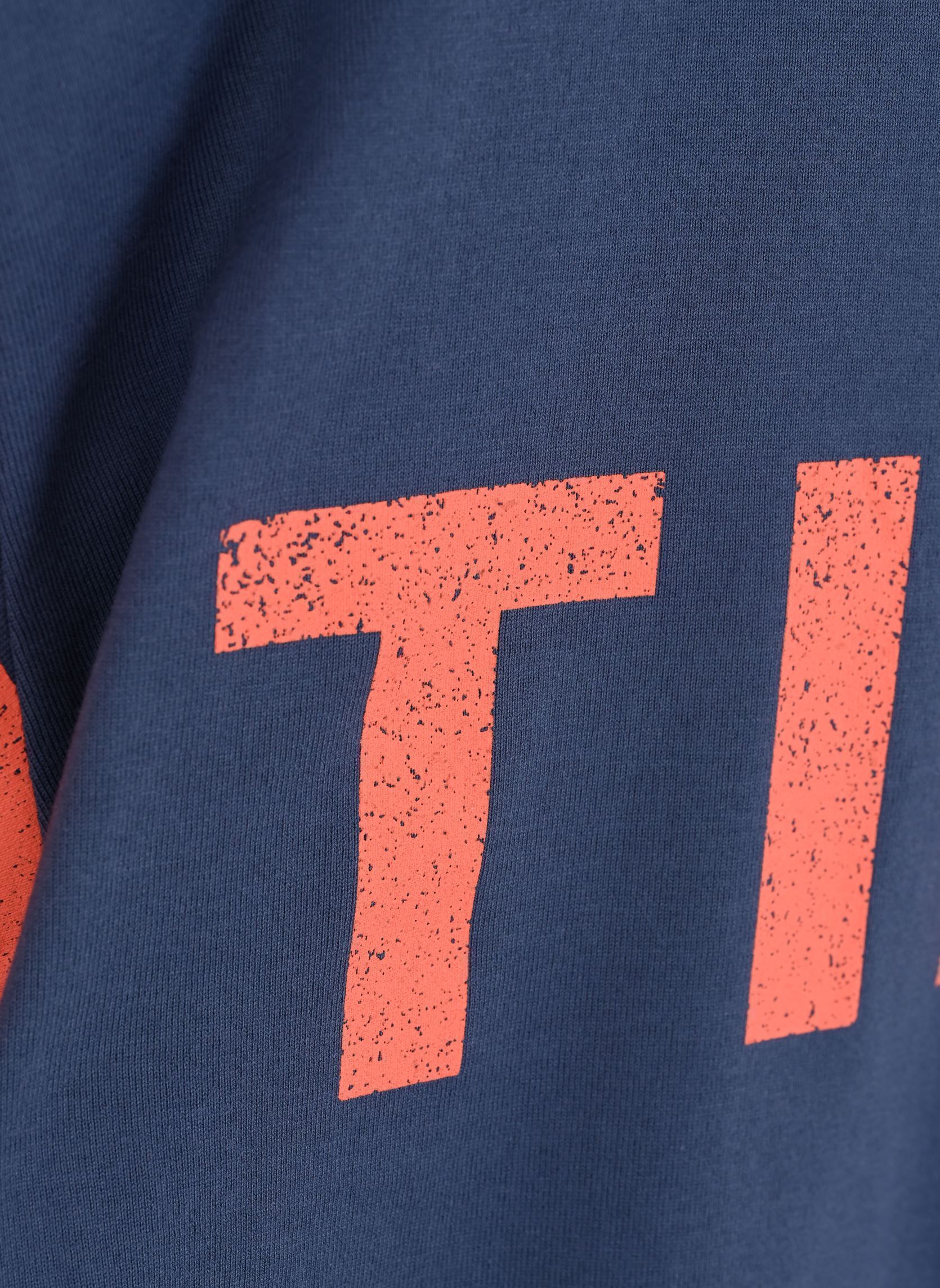 Kurzarm-T-Shirts Stripes Logo Tee blau Tinycottons Kurzarm-T-Shirts Stripes Logo Tee blau LIGHT NAVY